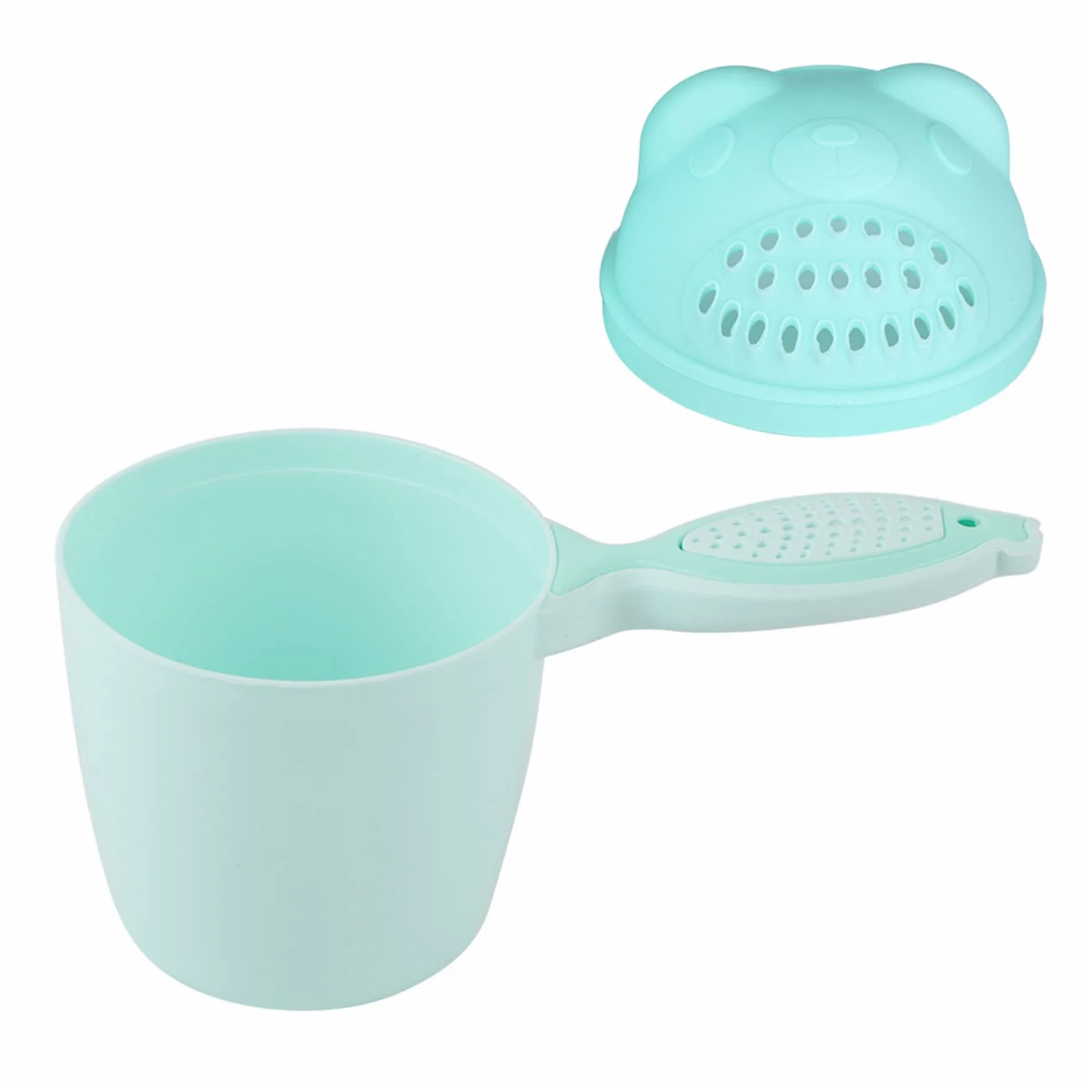 Kubek do Płukania Kąpieli Kubek do Szamponu dla Niemowląt Cute Kid Wash Hair Bathing Flusher Protection Eye (zielony) (Zielony)