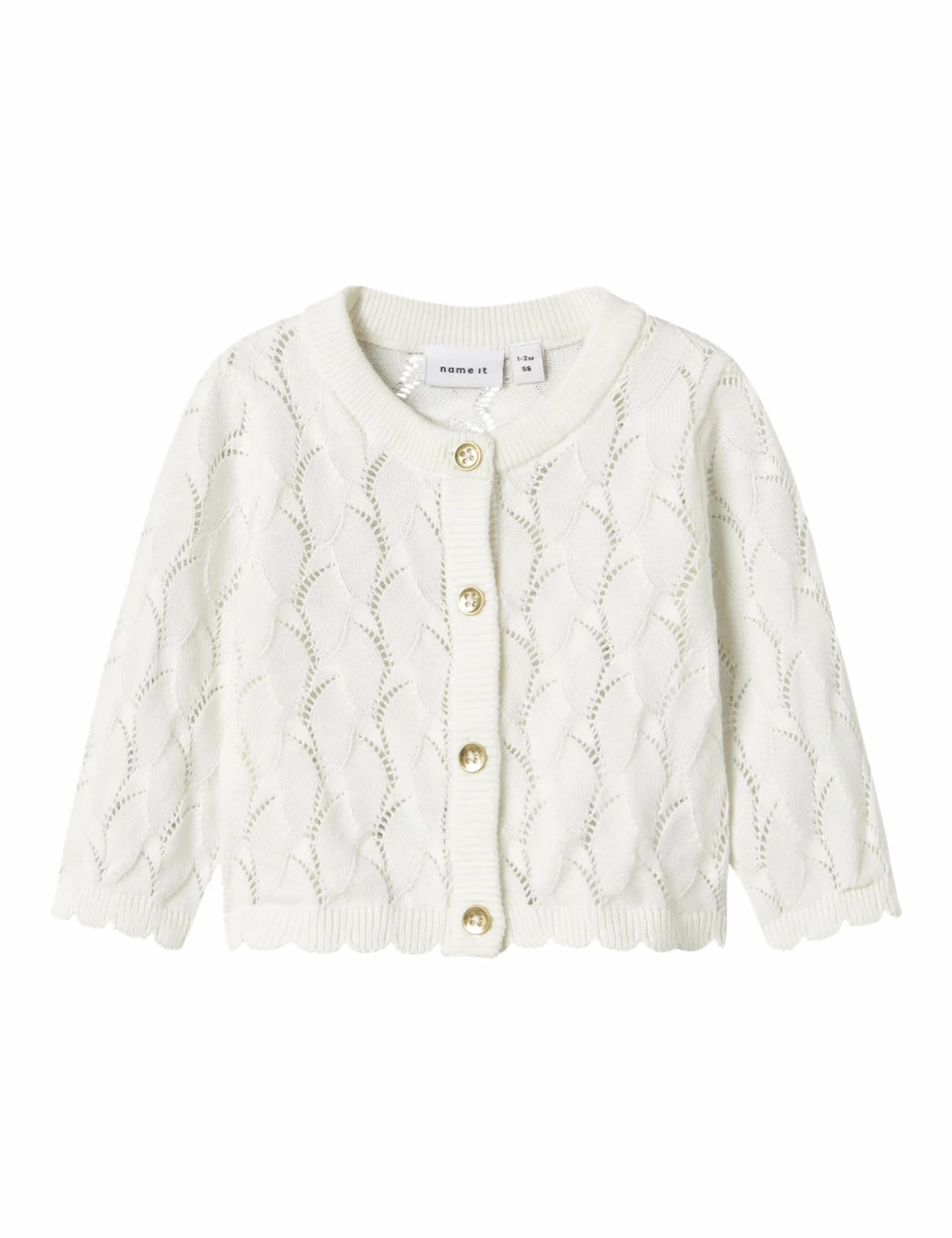NAME IT Nbfnajsa Ls Knit Card, Cloud Dancer, 74