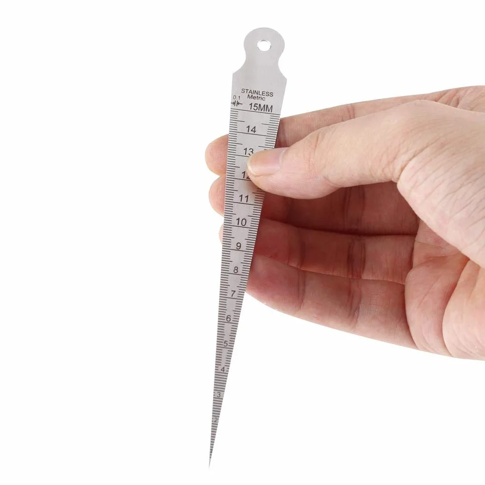 Akozon Feeler Taper Linijka 1-15mm Stożek ze stali nierdzewnej Skala otwarcia Otwór klinowy Otwór pomiarowy Metryczny/Imperialny