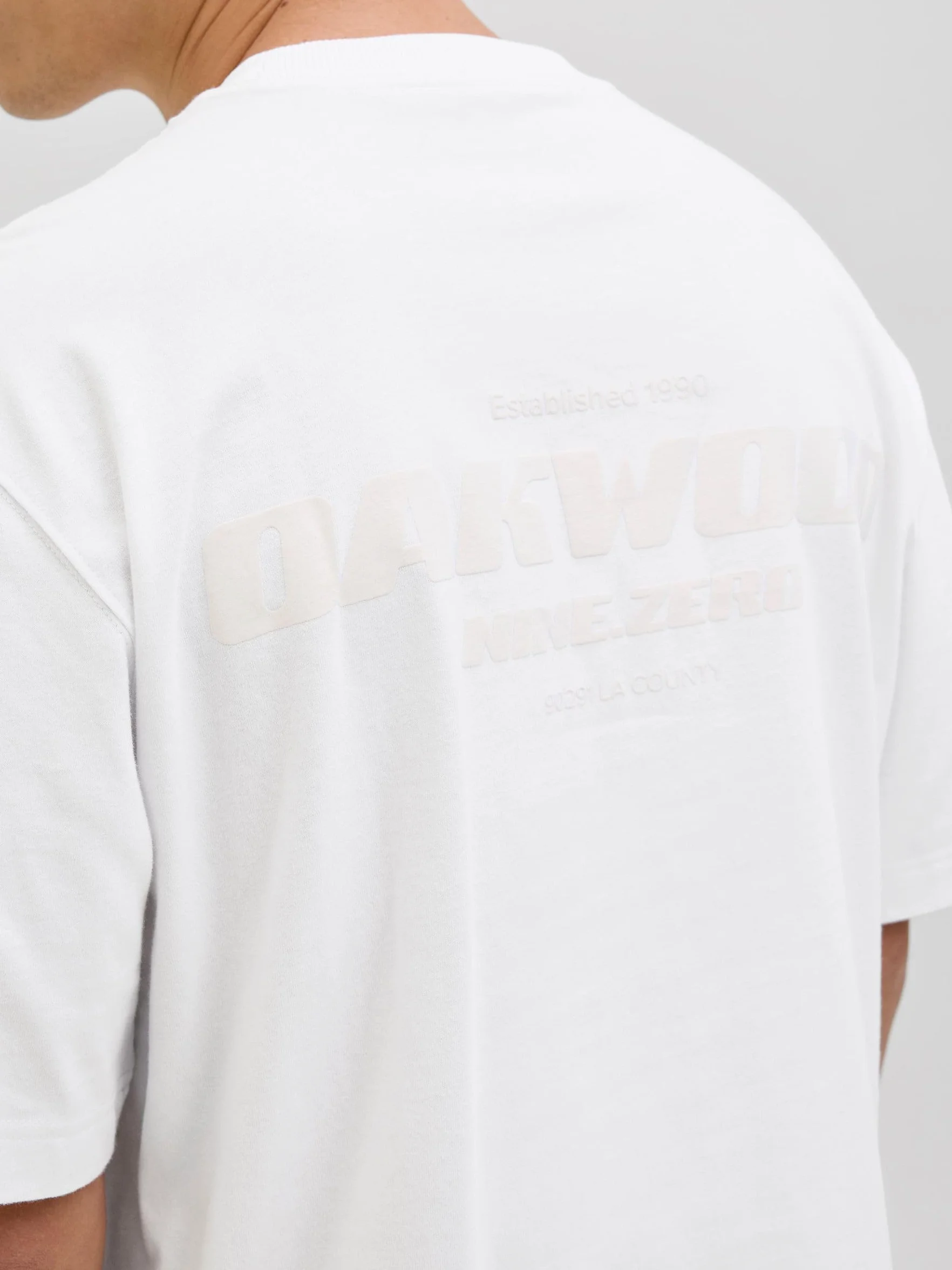 JACK & JONES Męska koszulka z nadrukiem na plecach Jcointerlude Easter Tee SS Crew Neck, Bright White, L