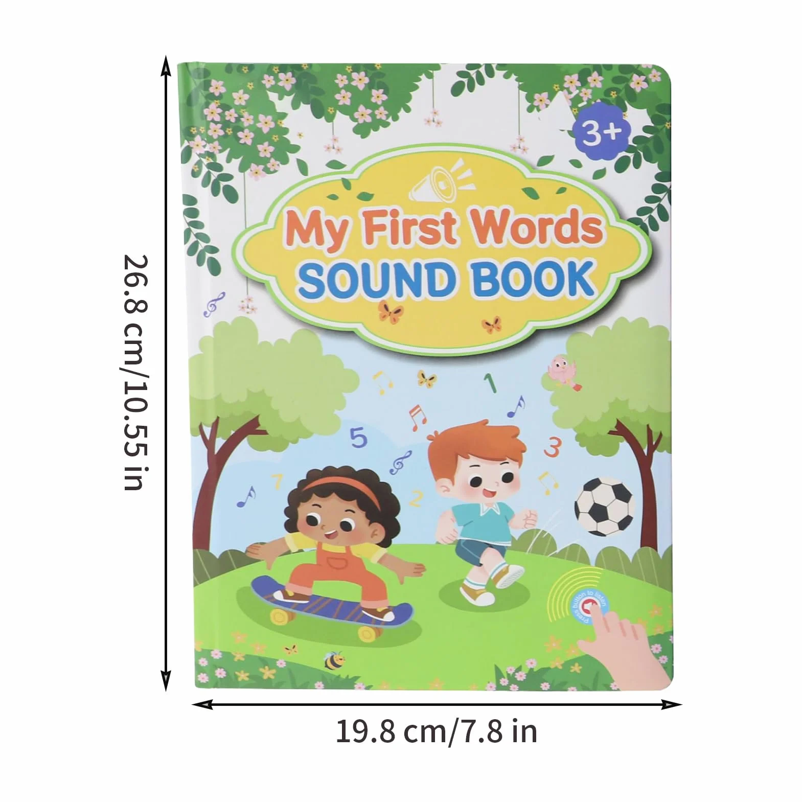 Talking Word Book , Educational Interactive Books, English Words Learning Tool, Fun Sound Learning Toy, Language Development Aid for Children, Preschoolers, 7.8x10.55 inches