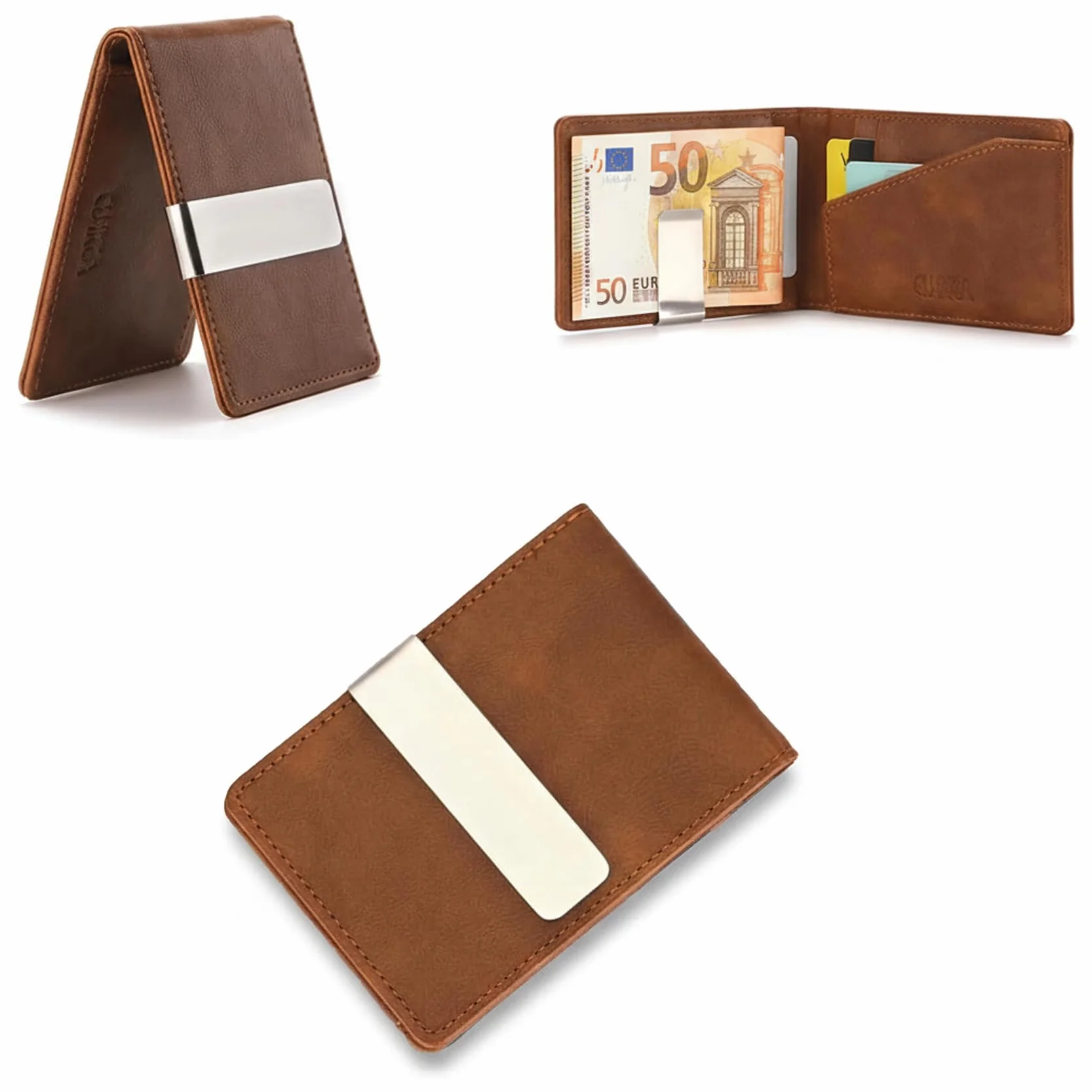 Zacisk do pieniędzy męski, Slim Wallet z zaciskiem do pieniędzy, Money Clip, Ultralekkie etui na karty, Kompaktowe etui na karty kredytowe RFID, Minimalistyczny portfel z zaciskiem do