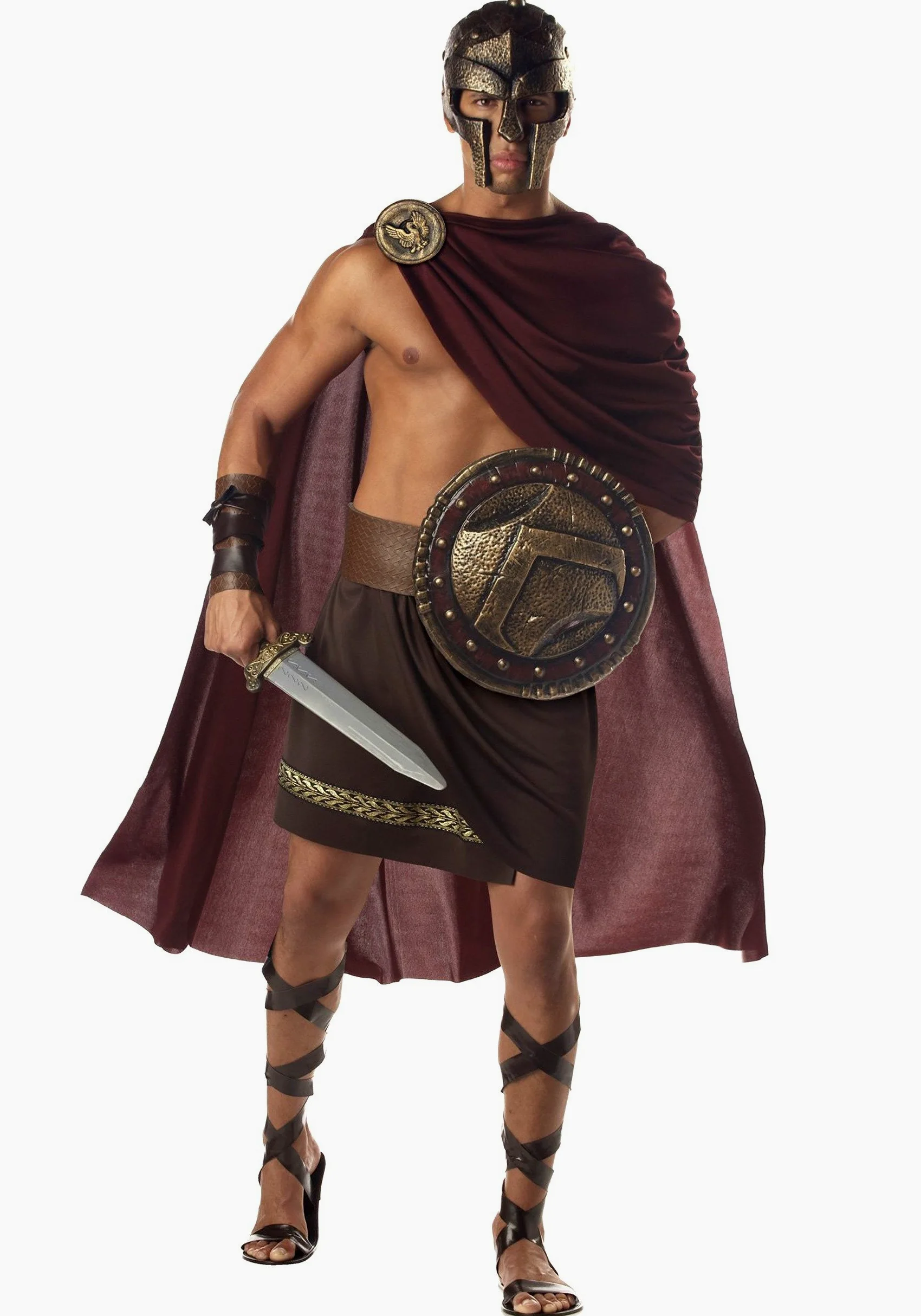 Kostium dla dorosłych Spartan Warrior - M, Brązowy, XL
