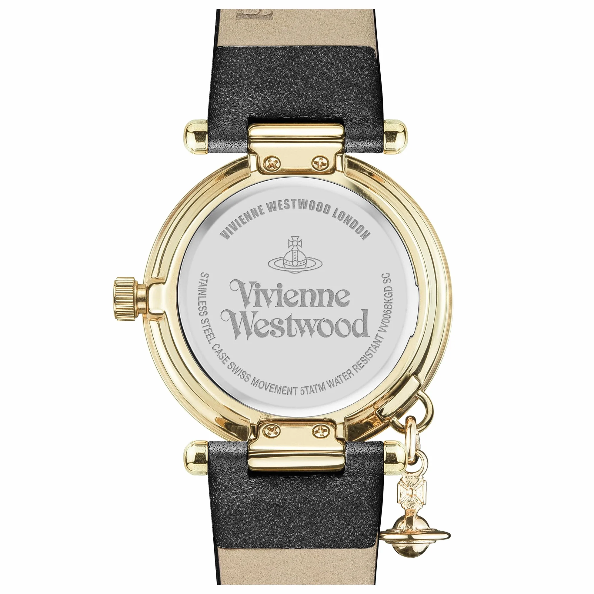 Vivienne Westwood Damski zegarek Orb II czarny skórzany pasek