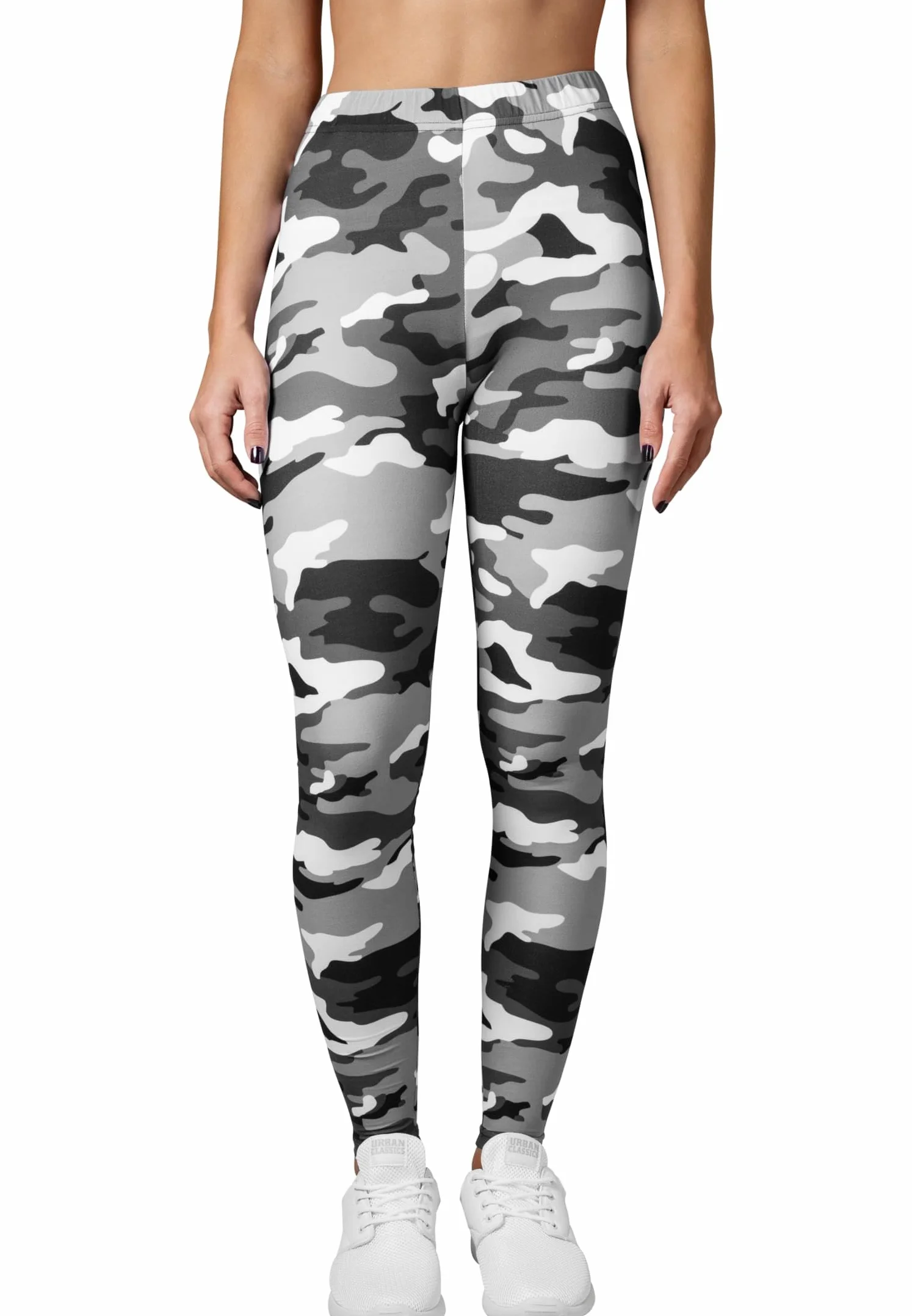 Urban Classics Camouflage Leggings Spodnie Sportowe Rozciągliwe Nadruk Wojskowy Regularny Krój Skinny Fit Kobiety