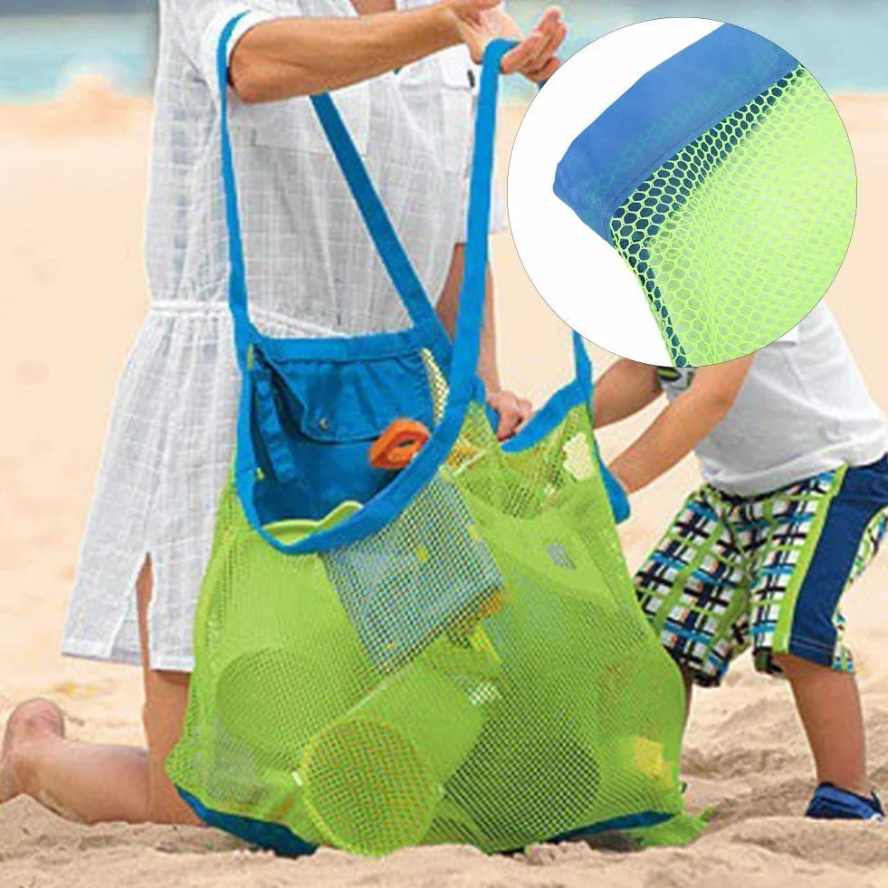 Duża torba plażowa wykonana z materiału siatkowego, plaża piaszczysta Torba do przechowywania zabawek dla dzieci wykonana z materiału siatkowego Przenośna torba plażowa Buty do piasku Mokre ręczniki Torba 75 x 32 x 70 cm