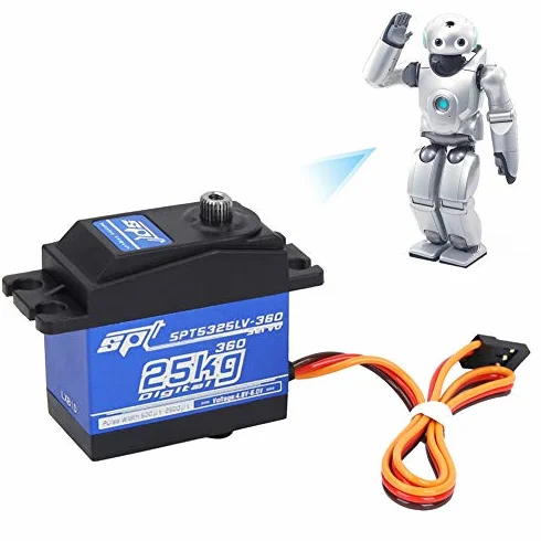 Tbest Cyfrowe Serwo, 1500 μs/330 Hz Obrót o 360 stopni 25 kg Standardowe Cyfrowe Serwo do Robota Samochodowego RC
