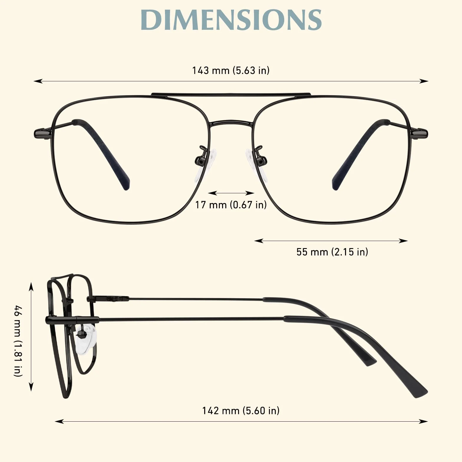 LINVO Okulary pilotki metalowe klasyczne vintage sztuczne
