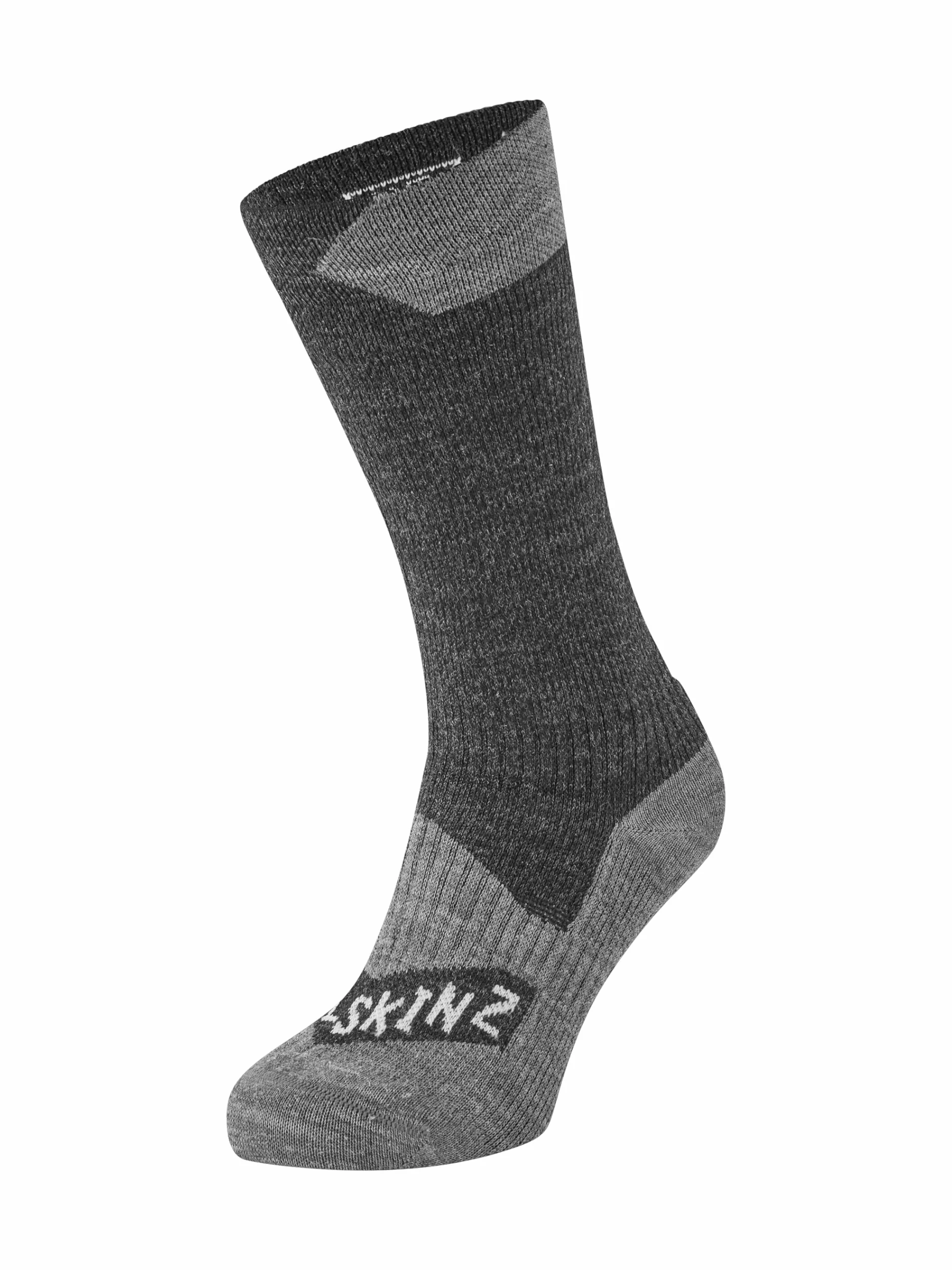 SEALSKINZ Raynham Wodoodporne skarpety średniej długości czarny szary marmur rozmiar L