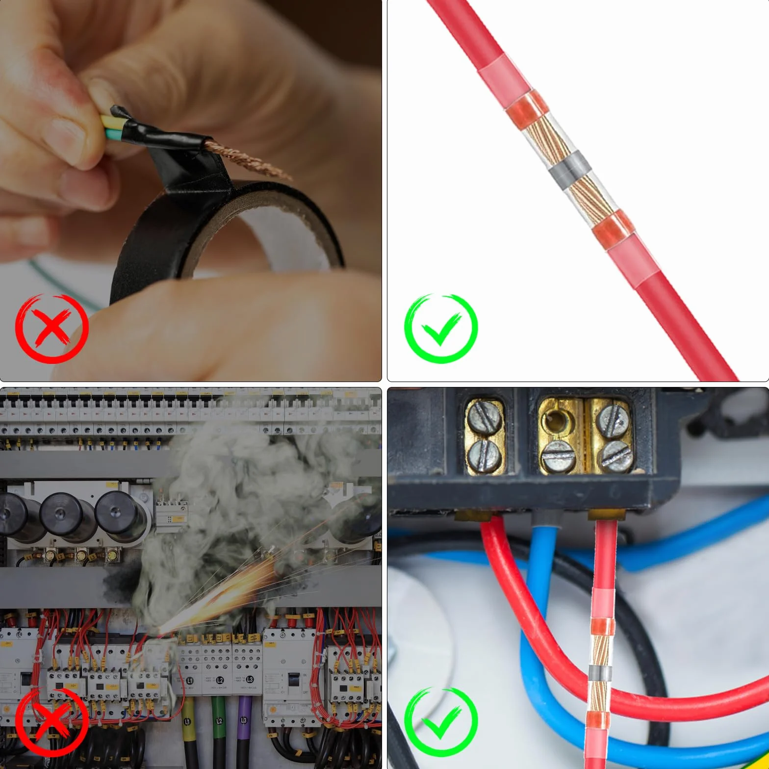 Złącza termokurczliwe spawalnicze AWG22-18, czerwone, termokurczliwe złącze elektryczne do kabli elektrycznych, współczynnik kurczliwości 3: 1 do samochodu motocyklowego