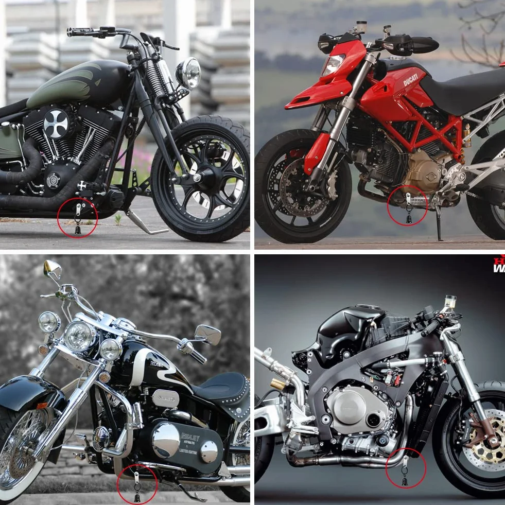 Skrzydła anioła, dzwonek strażnika do motocykli: krzyż Gremlin Bell motocykl, breloki do kluczy, akcesoria motocyklowe, szczęśliwe prezenty wikingów dla mężczyzn i kobiet