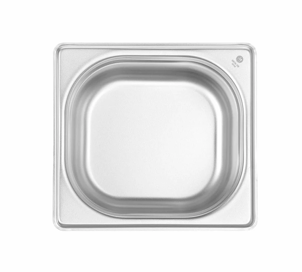 HENDI Pojemnik GN1/6, odpowiedni do piecach konwekcyjnych, lodówkach, bemarach i podgrzewaczach, odporny na temperaturę od -40° do 250°C, 1,6L, 176x162x(H)100mm, stal nierdzewna