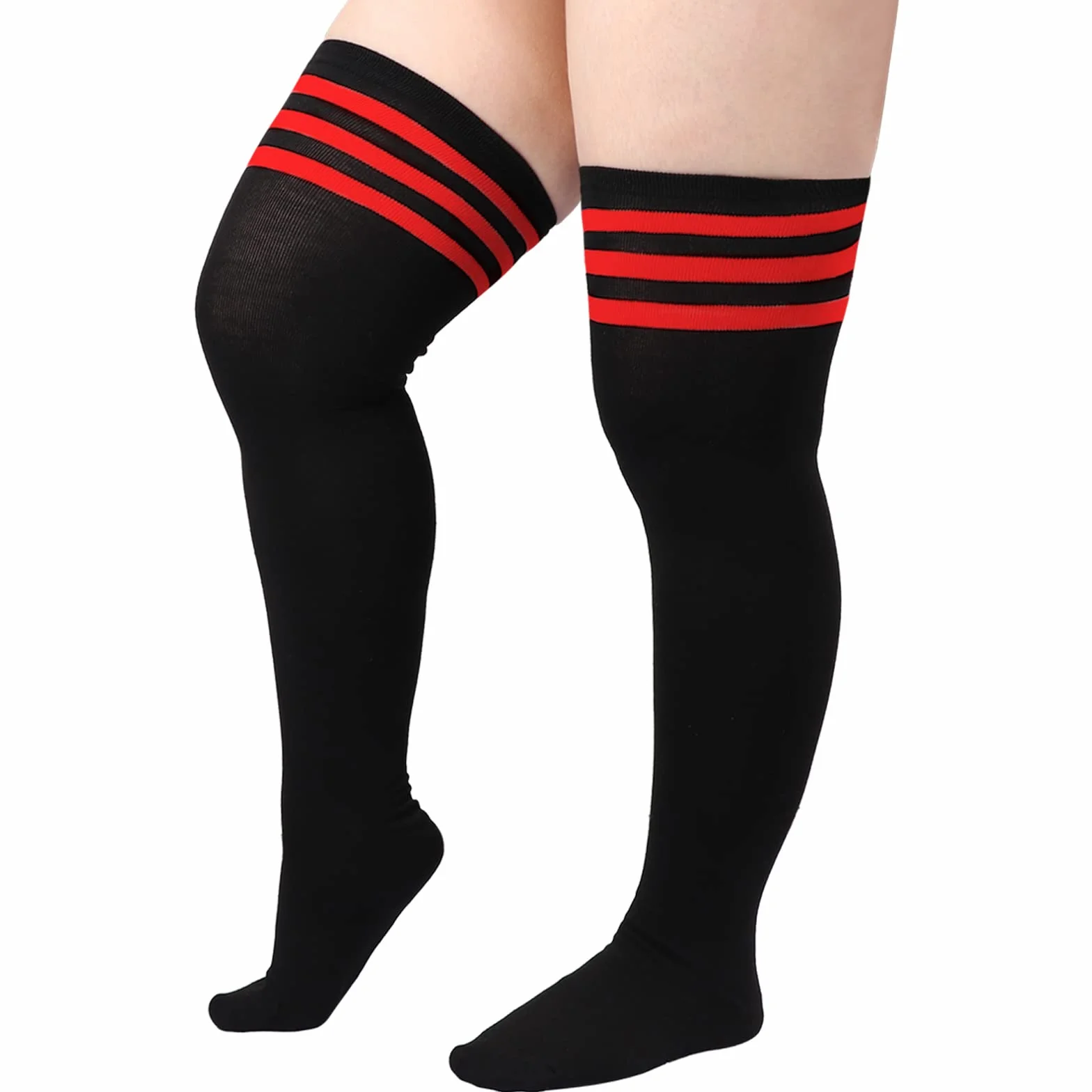 DRESHOW Plus Rozmiar Zakolanówki Akarpetki w Paski Over Knee Długie Buty Pończochy Podkolanówki Getry Dla Kobiet