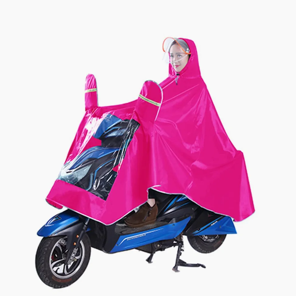 Płaszcz przeciwdeszczowy Multifunctoutdoors Rower/Ebike/motocykl/skuter Poncho przeciwdeszczowe z kapturem Peleryna(Roze)