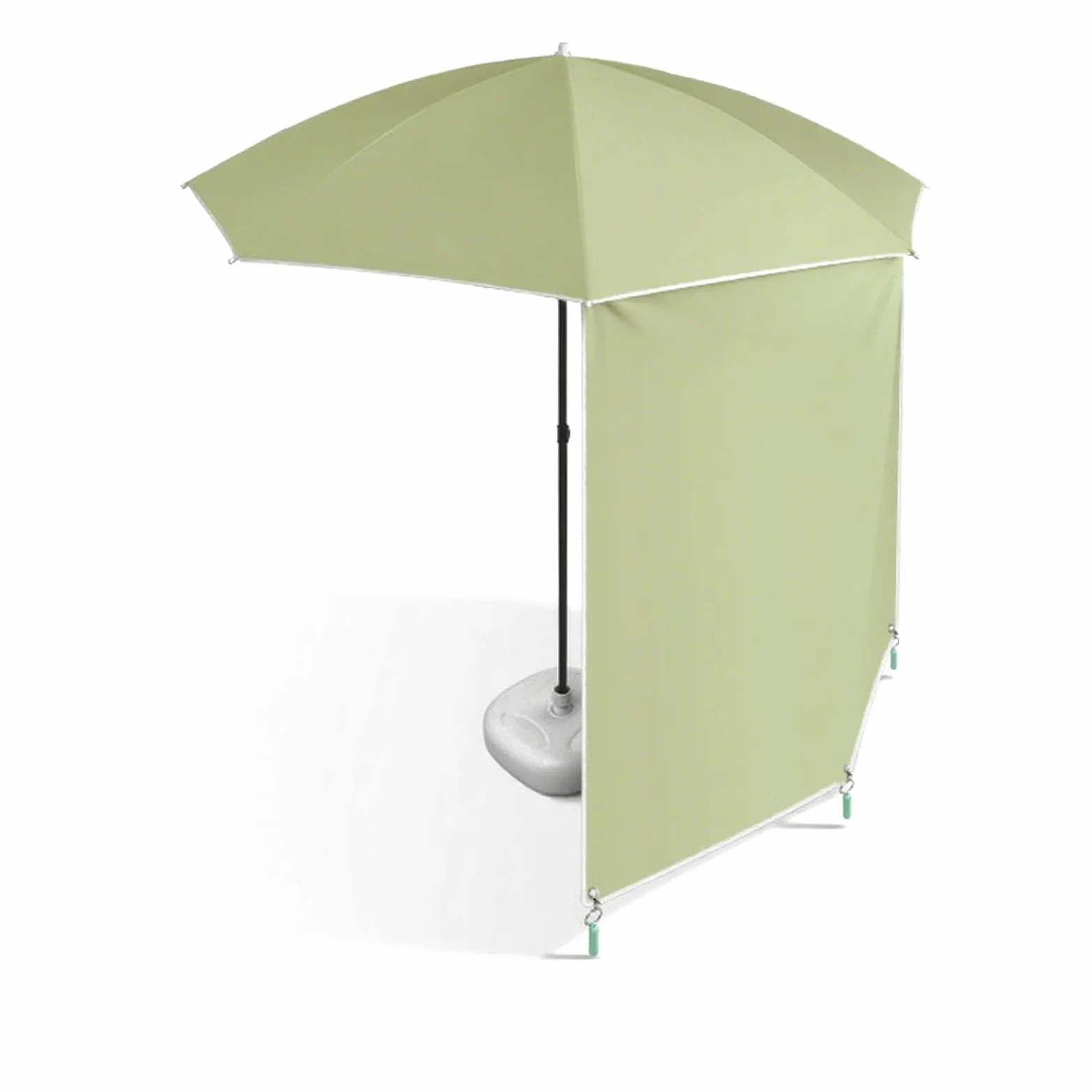 Okrągły parasol ogrodowy, blokada UV, parasol plażowy z bocznym kloszem, składany, na patio, kemping, grill, balkon, 190 cm (brązowy)
