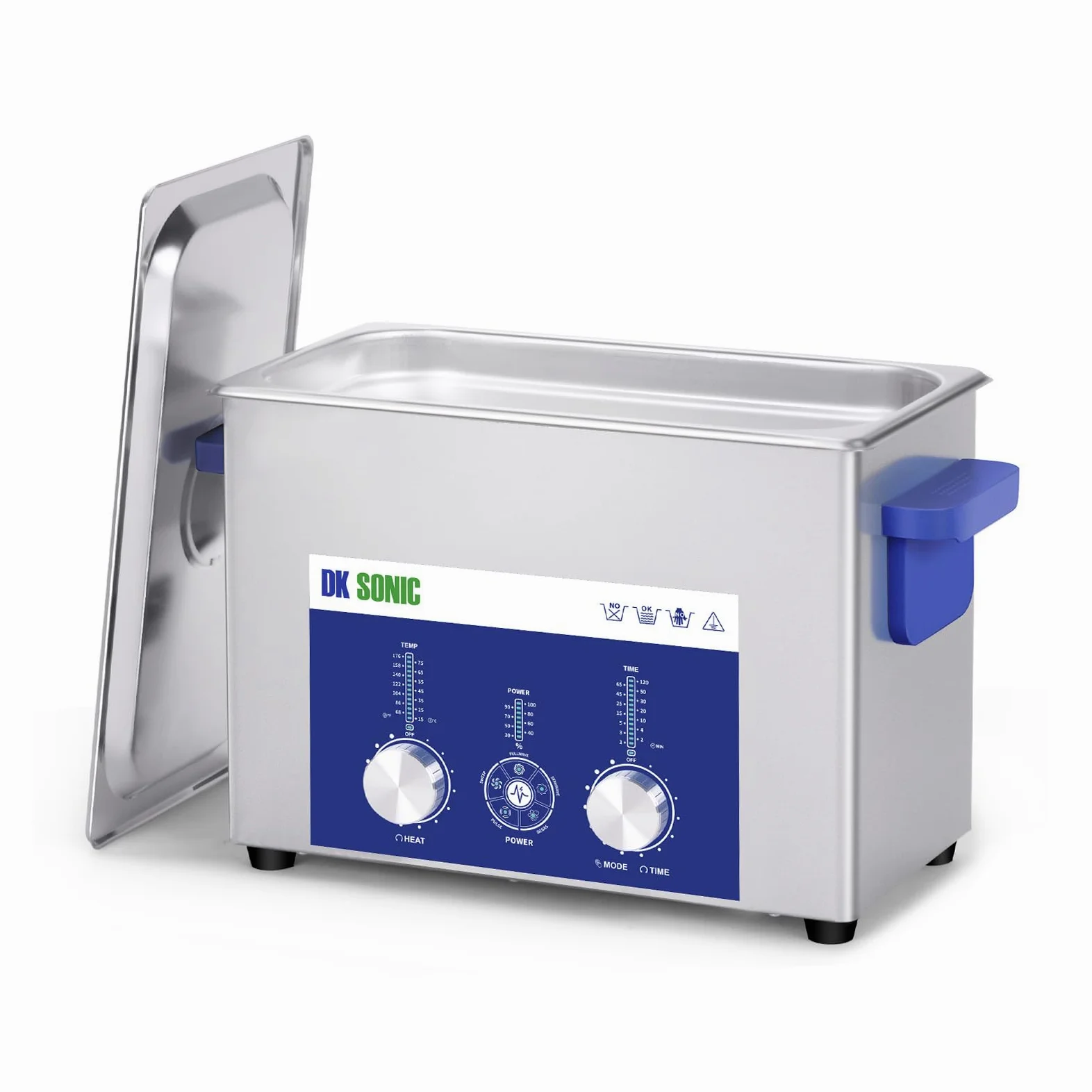 DK SONIC Myjka ultradźwiękowa 4L 120W, przemysłowe urządzenie do czyszczenia ultradźwięków z wydajnym, kodowanym sterowaniem i pięcioma trybami do czyszczenia okularów, naszyjników, zegarków i