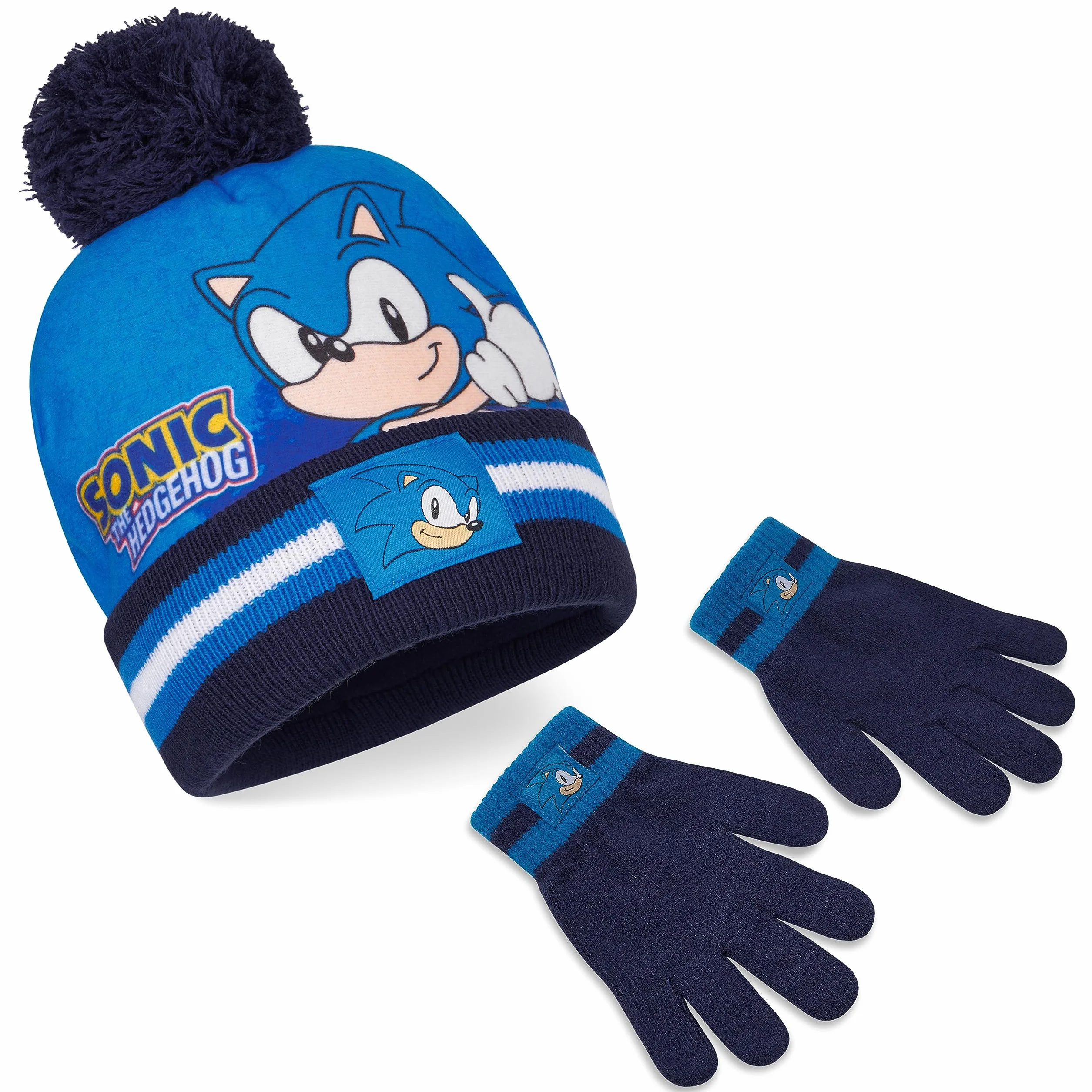 SONIC THE HEDGEHOG Czapka beanie szalik i rękawiczki zestaw dla chłopców
