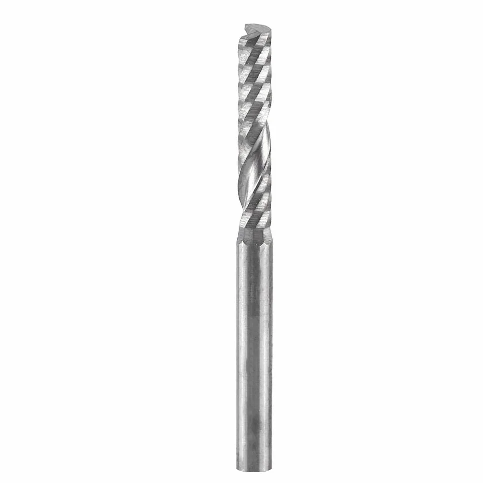 Akozon 10 sztuk frez z węglika wolframu spiralne frezy końcowe pojedynczy ostrze frez frez cnc bity 4mm trzpień