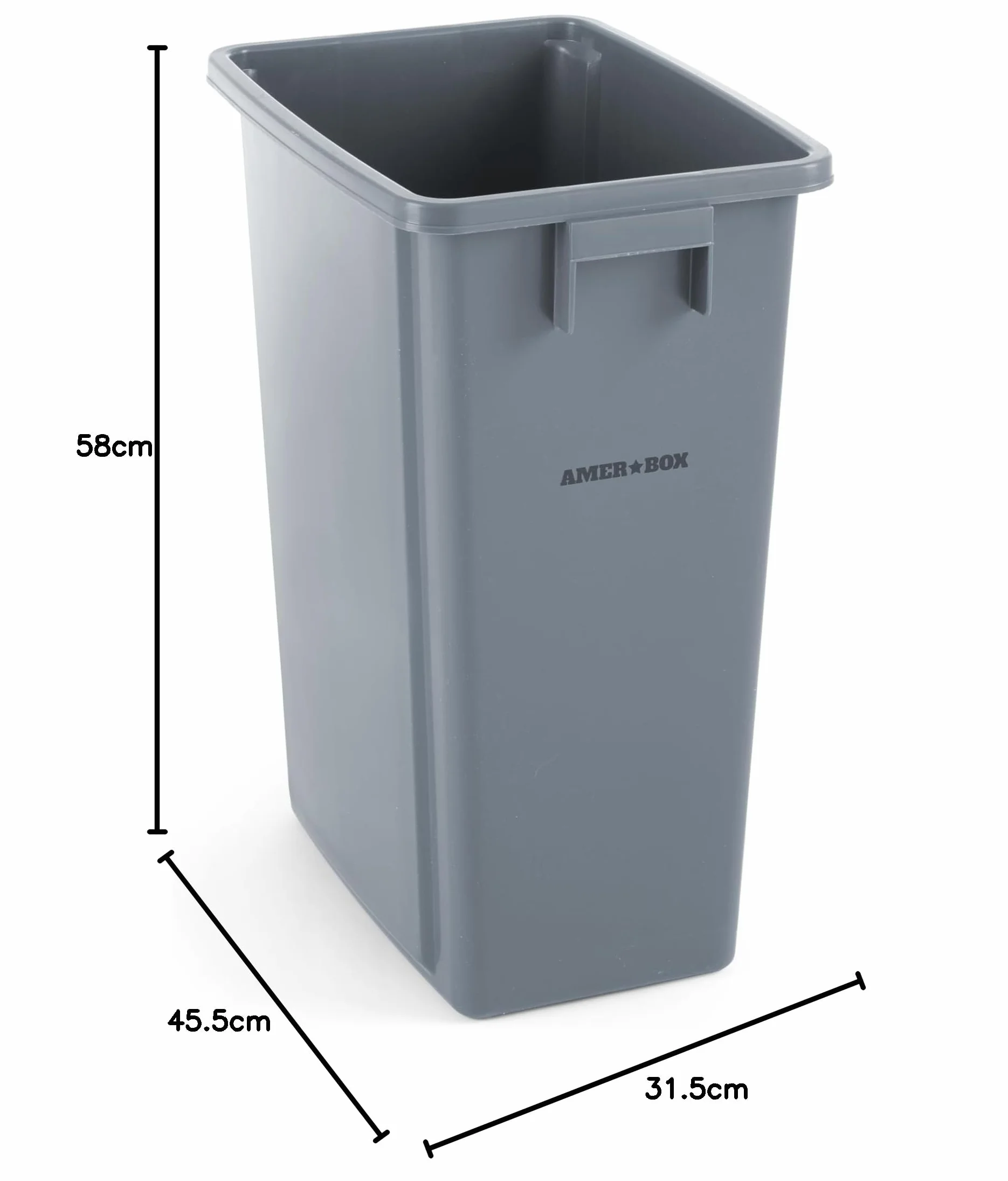 Fine Dine 691137 prostokątny pojemnik na odpady, pojemność 60 l, 660 mm x 470 mm x 670 mm