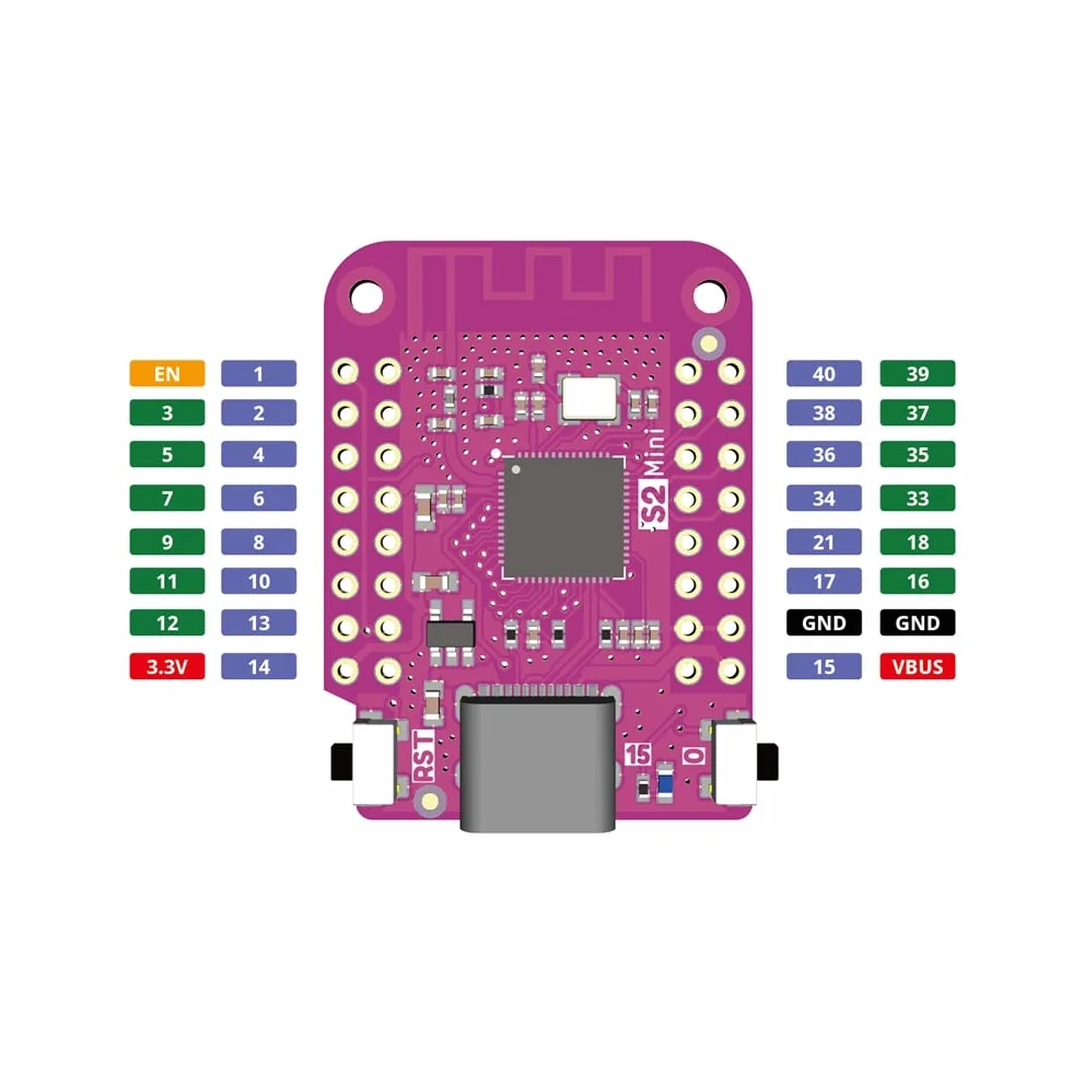ESP32 S2 Mini V1.0.0 WiFi IOT Board Based ESP32-S2FN4R2 ESP32-S2 4MB Flash 2MB PSRAM do MicroPython/