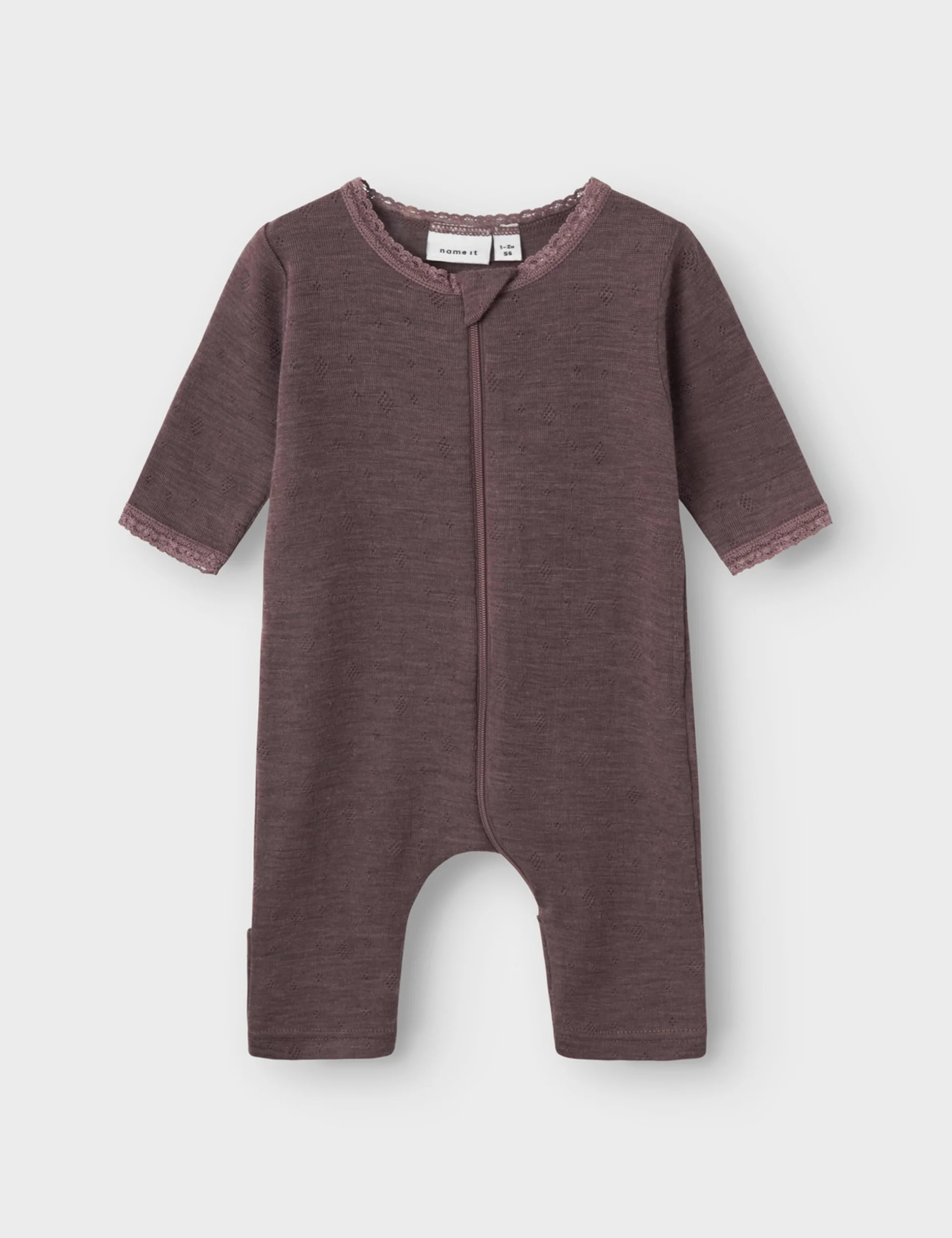 NAME IT śpioszki Niemowlęta - dziewczynki Nbfwang Wool Needle Nightsuit Solid Noos