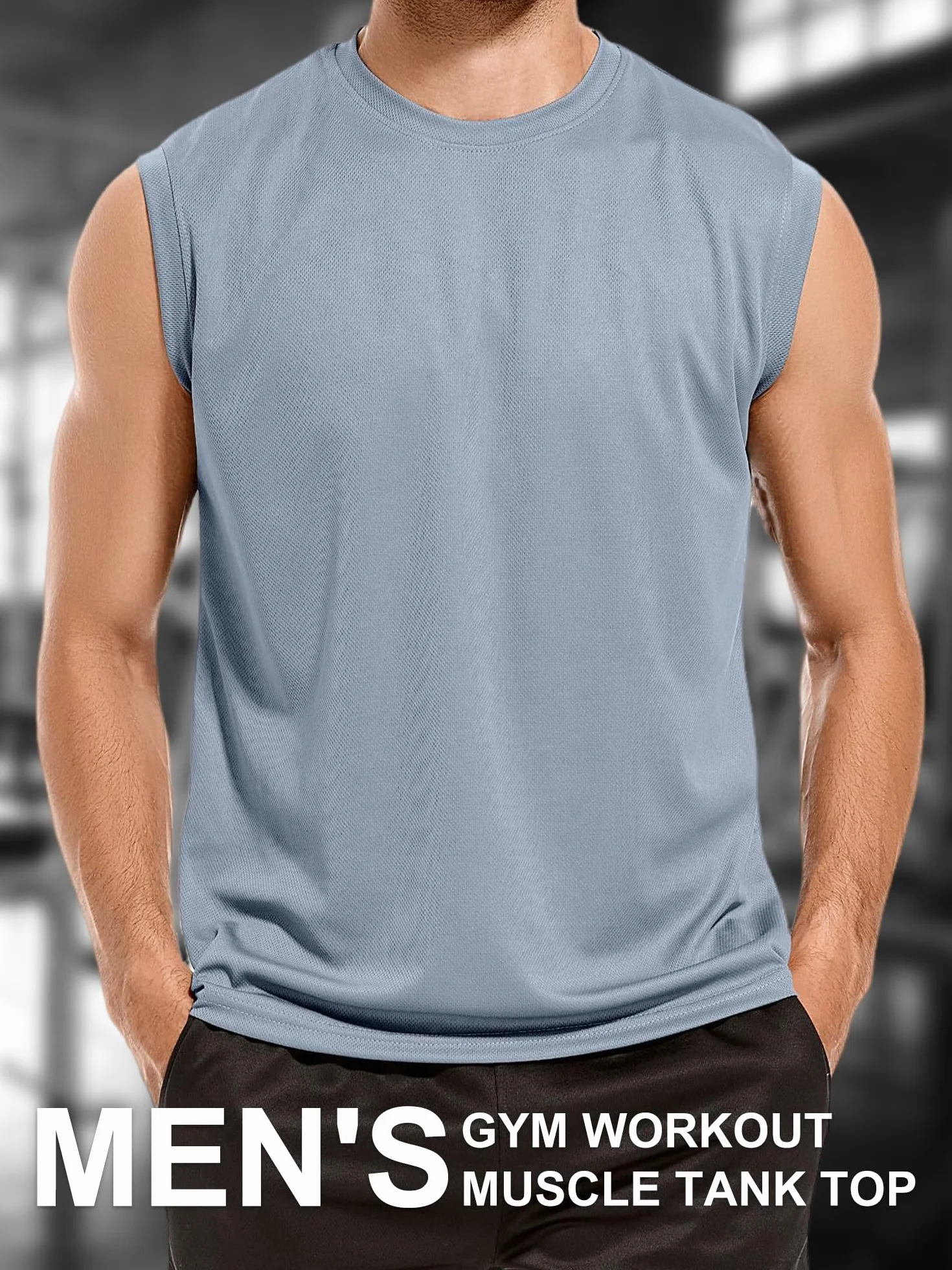 Holure 3-pak tank top męski, koszulka bez rękawów, koszulka bez rękawów, do fitnessu, kulturystyki, kamizelki, 3 sztuki