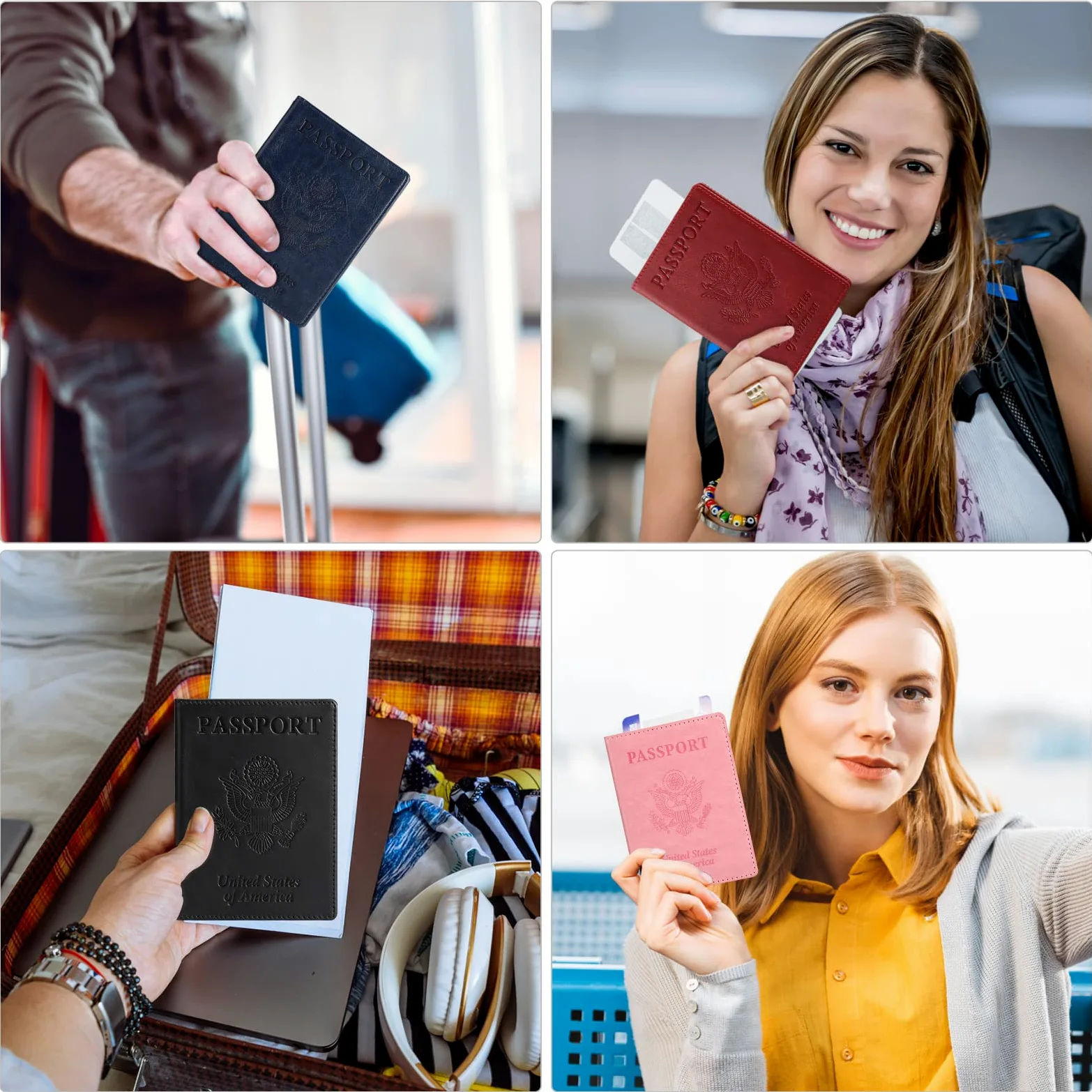 Uchwyt na paszport, torba podróżna na szyję, torba podróżna z blokadą RFID, wiele sposobów noszenia podróżnego portfela na szyję, etui na paszport na szyję, etui na telefon komórkowy na ramię,