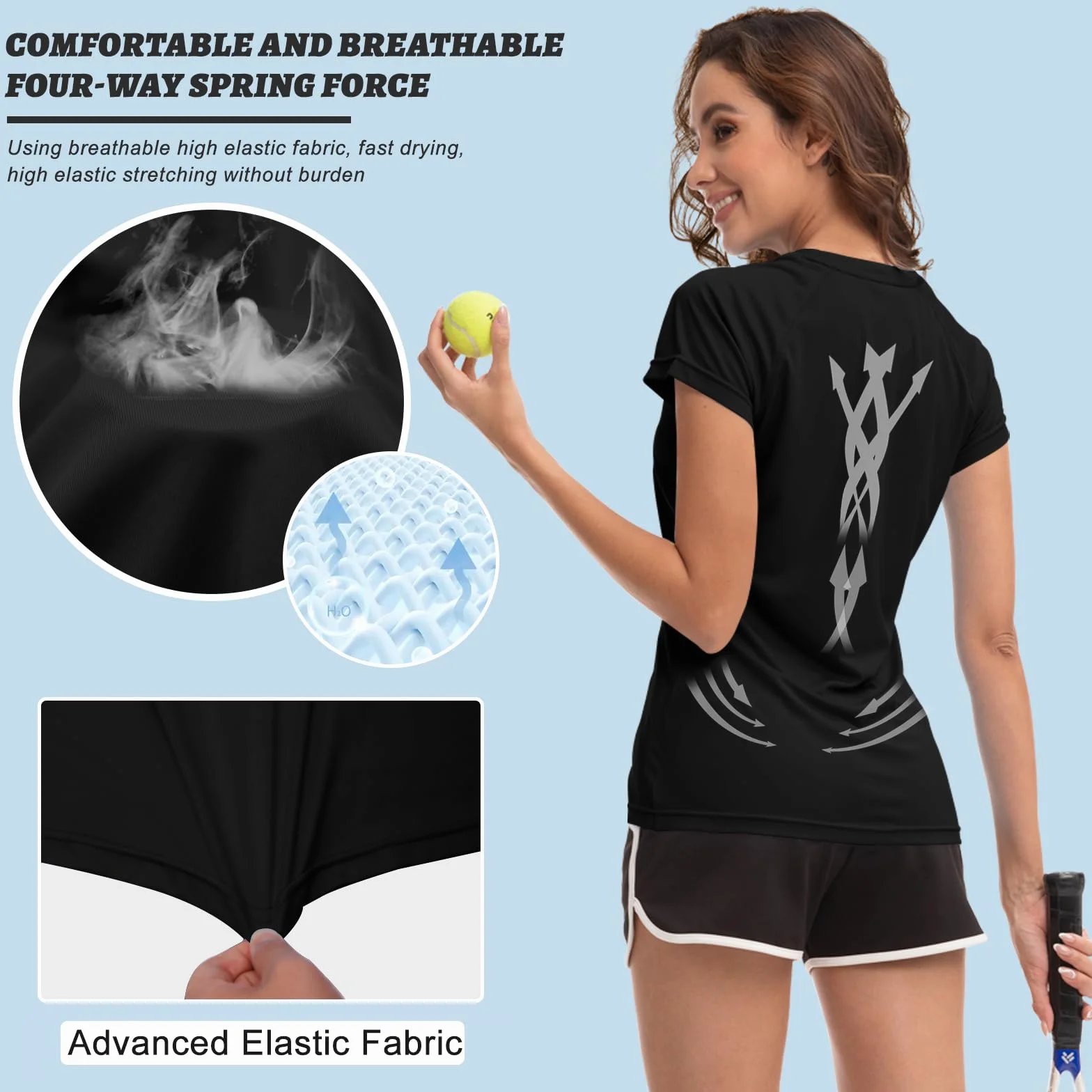 MEETWEE Damska koszulka surfingowa Rash Guard UV do pływania, tankini UPF 50+, krótki rękaw, moda kąpielowa, koszulka kąpielowa