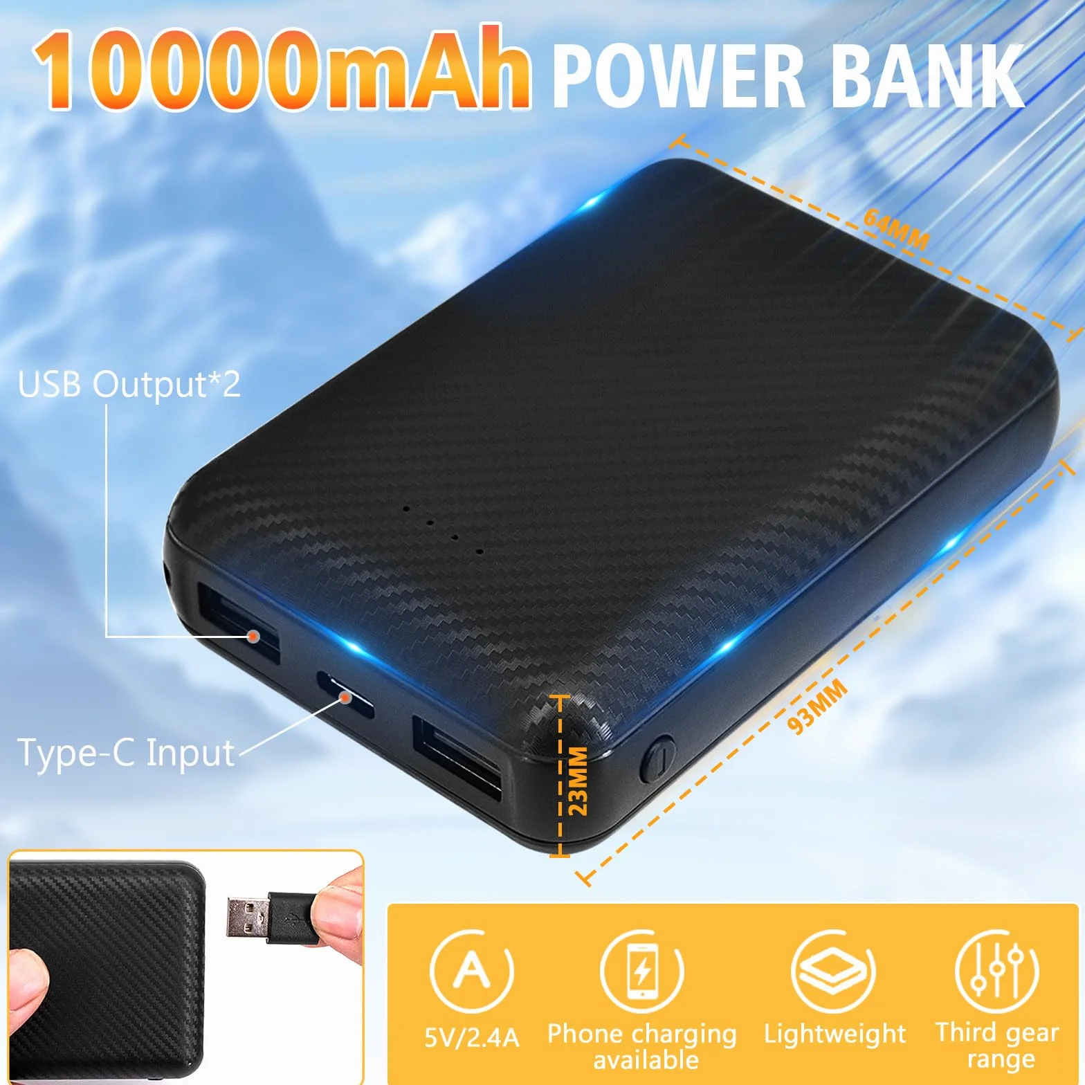 Ogrzewana kamizelka, podgrzewana kamizelka z akumulatorem 5 V, 10000 mAh, z 8 strefami grzewczymi, 3 regulowane poziomy ciepła