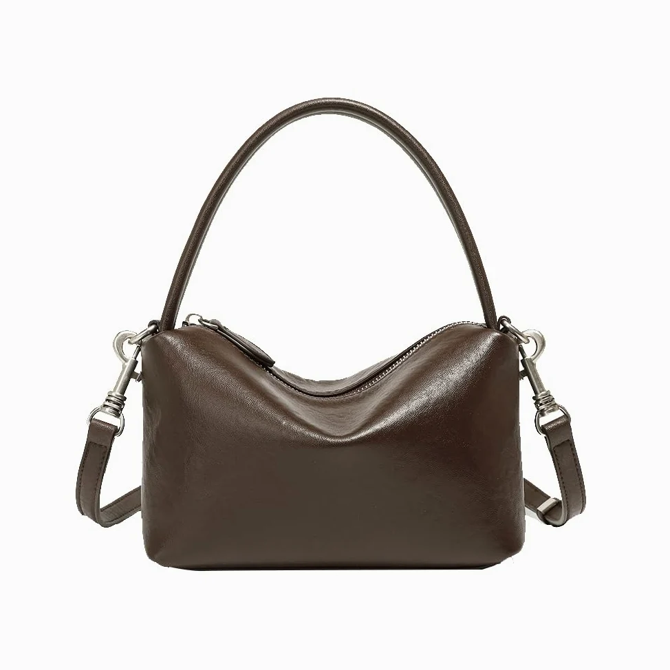 Premium Poczucie wypoczynku Uniwersalna Mała Poduszka Torba Retro Commuter Chain Damska Torebka Crossbody, kawa, Plecak na co dzień