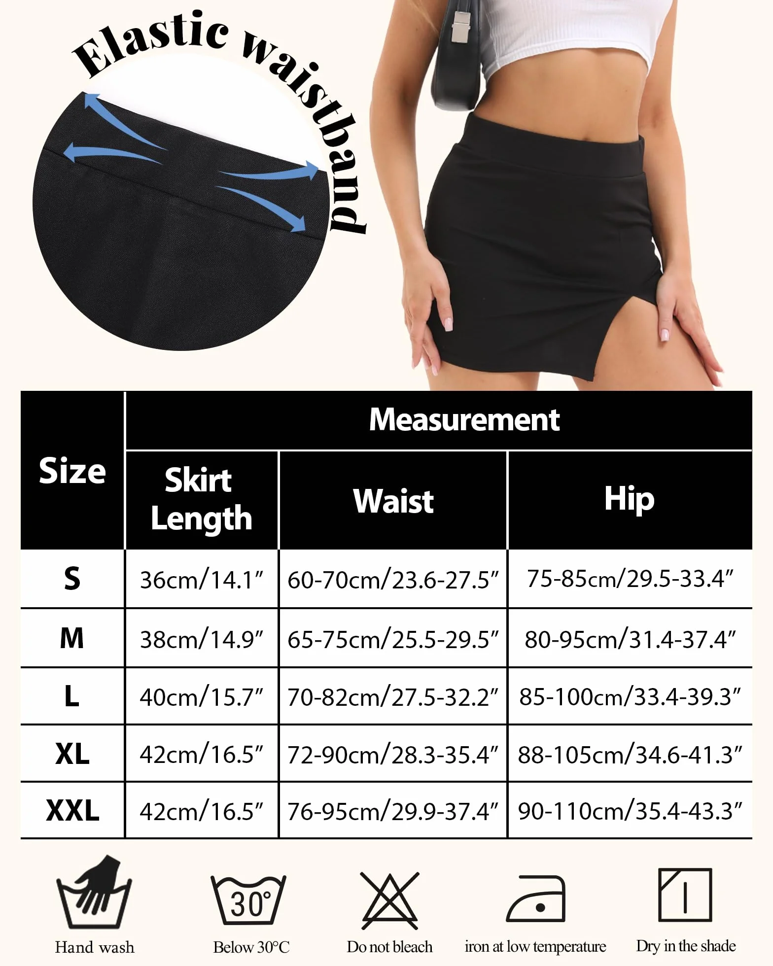 Damska mini spódnica ołówkowa z wysokim stanem rozcięcie czarna bodycon