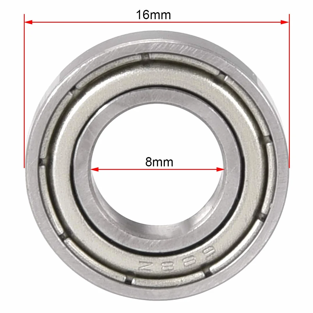sourcing map Głębokie składane kulka 688Z podwójna tarcza 8 mm x 16 mm x 5 mm chromowana stal łożysko DE