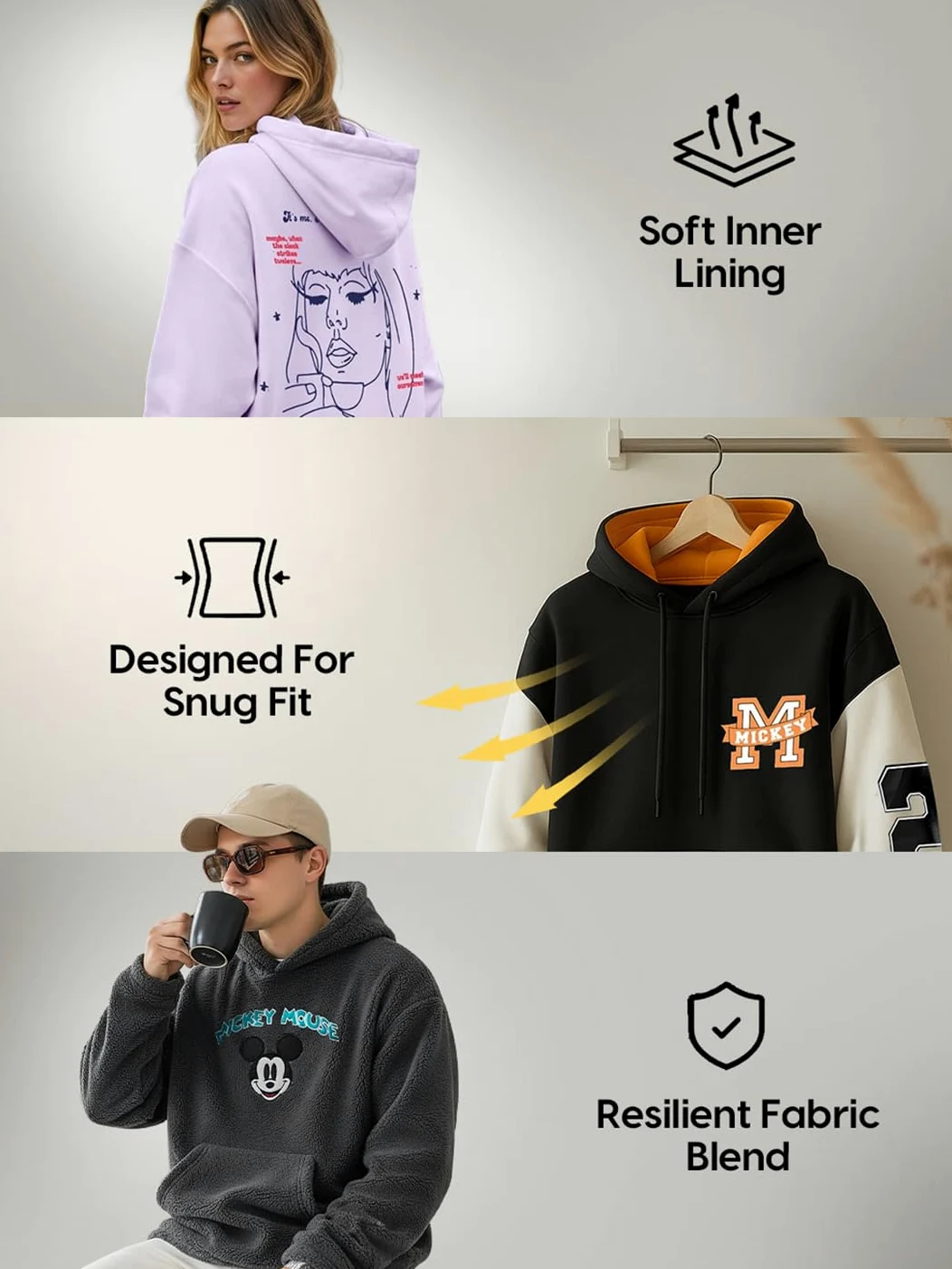 Bewakoof X Peanuts Snoopy męska bluza polarowa z kapturem Bewakoof Heavy Duty 1.0 męska bluza z kapturem odzież zimowa