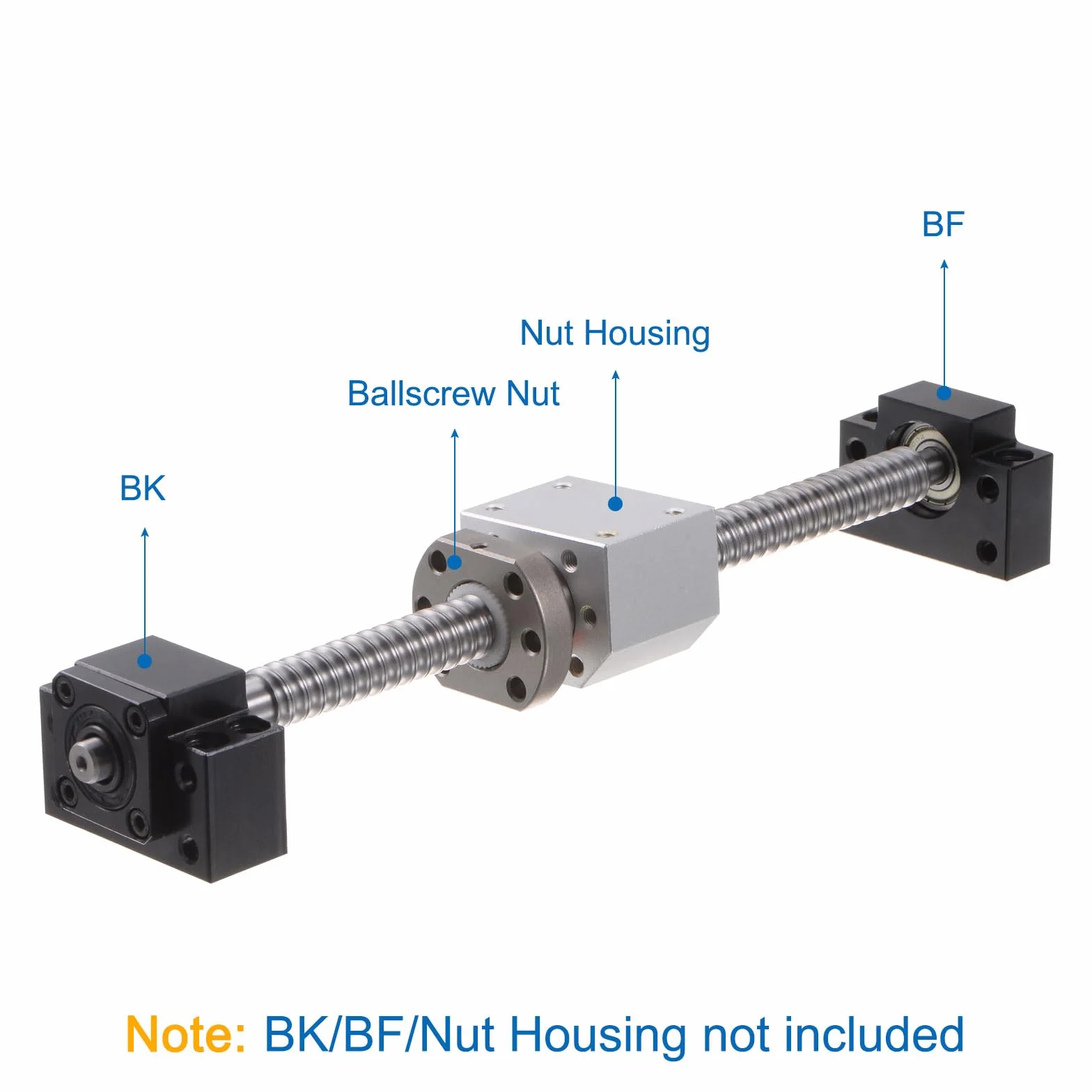 QUARKZMAN BallScrew SFU1204 (średnica 12 mm, nachylenie 4 mm, długość 200 mm) z nakrętką z gwintem kulowym Anti-Backlash, zestaw śrub z gwintem kulowym, standardowe wykończenie części maszyn CNC BK