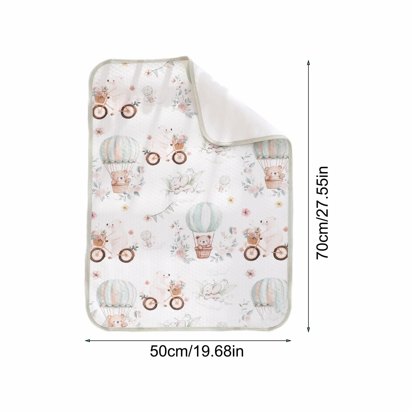 Waterproof Crib Mattress Protector, Absorbent Bassinet Liner Sheet 70x50cm, Potty Training, Nursery Setup, Overnight Protection for Travel and Home, Enduring and Washable