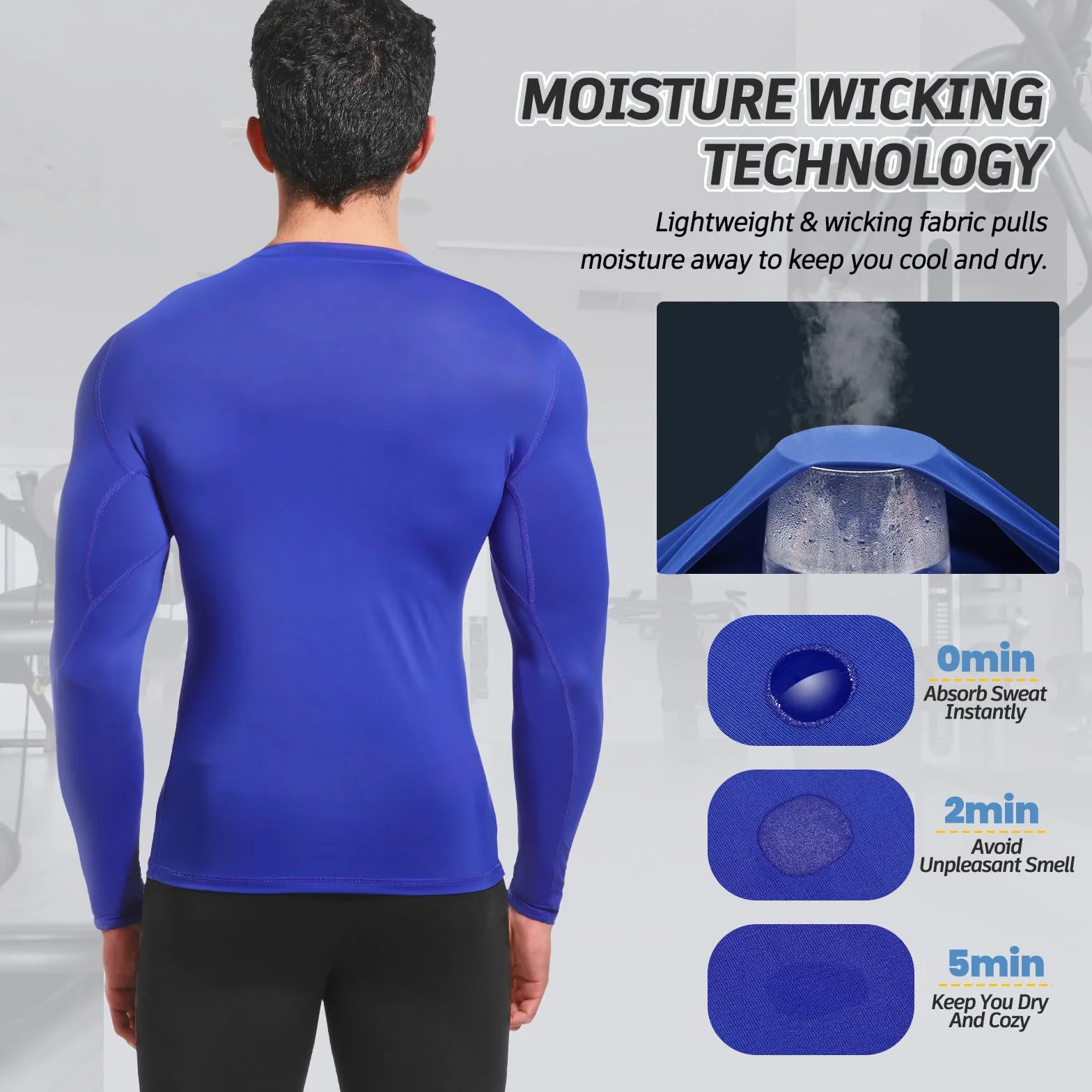 MEETWEE Rashguard męska koszulka kąpielowa UV UPF 50+ długi rękaw szybkoschnąca kompresyjna do surfingu