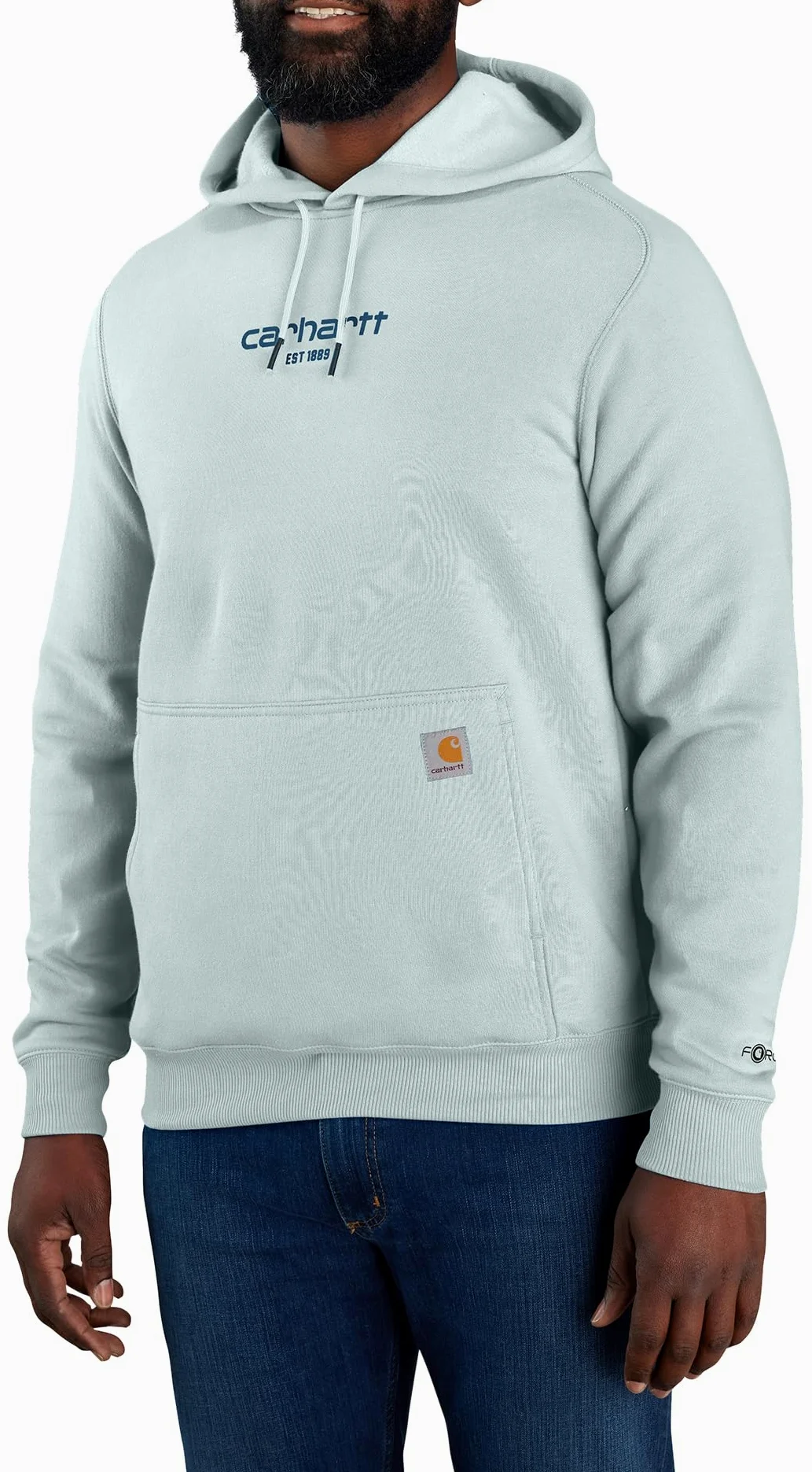 Carhartt Męska bluza Force Relaxed Fit Lekka bluza z grafiką z logo, Kropla rosy, L wysoki