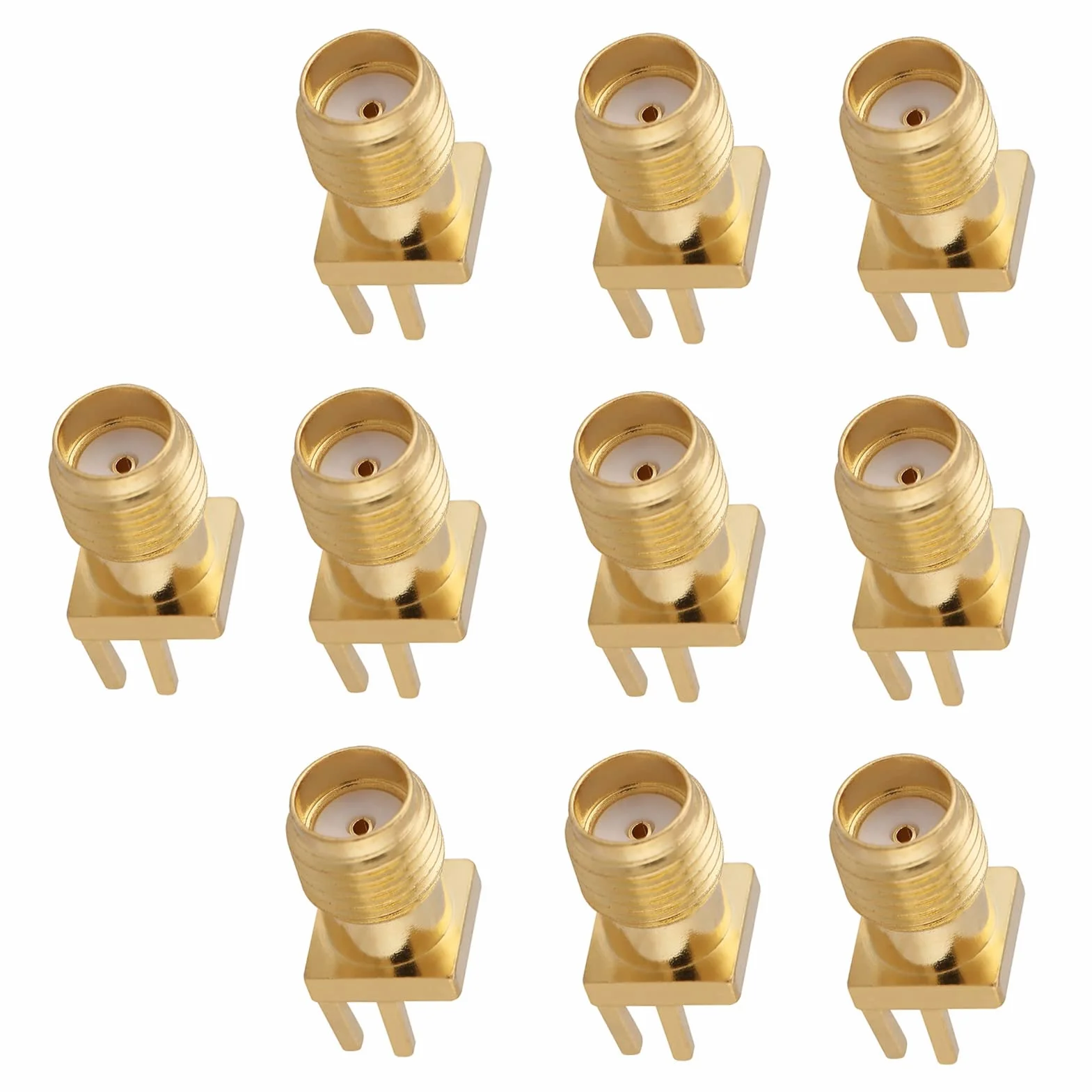 10 sztuk mosiężne pozłacane gniazdo SMA gniazdo gniazdo jack końcówka Launch50 omów złącze wtykowe HF PCB klips montaż krawędzi adapter