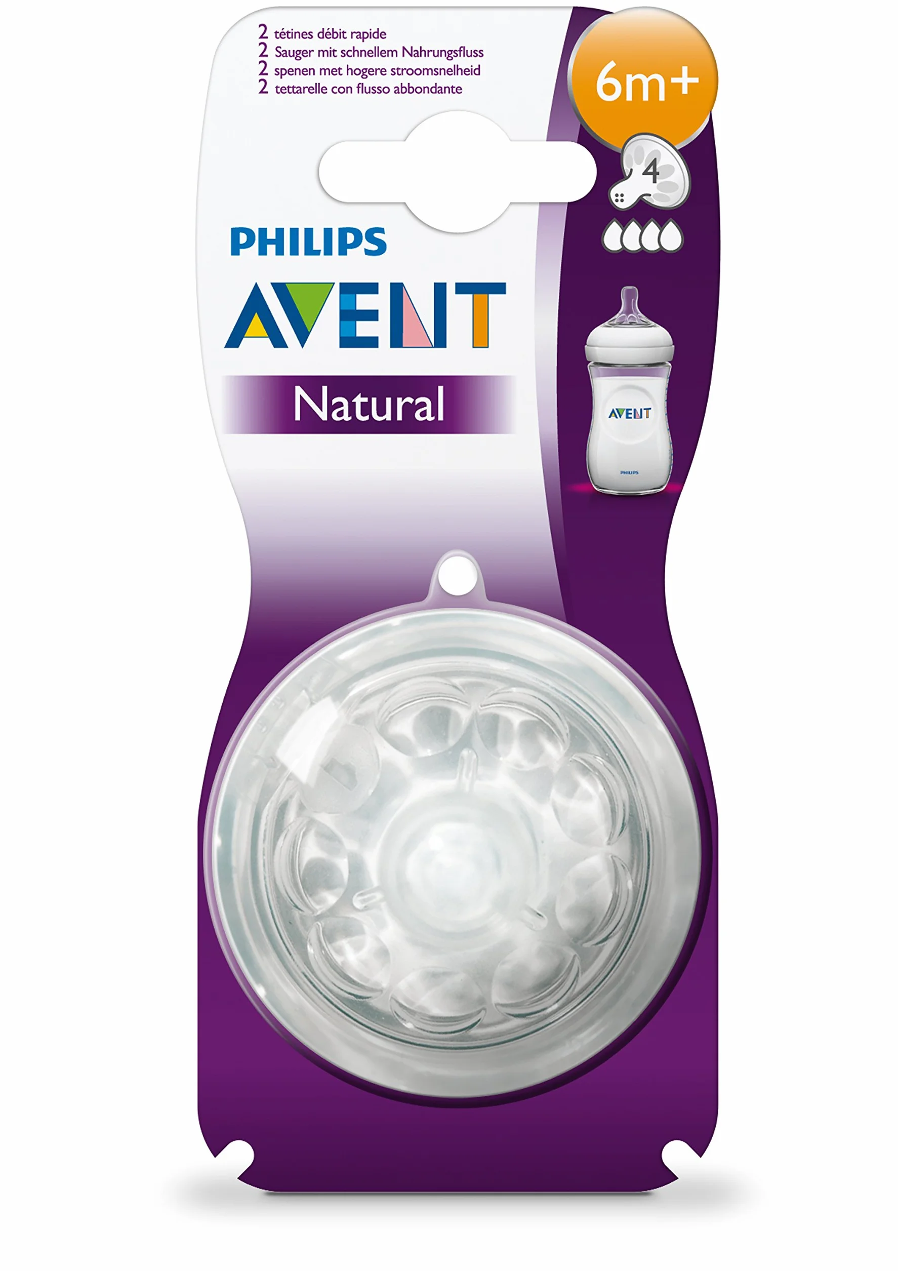 Philips Avent Fast Flow Teat 6 miesięcy, 2 sztuki