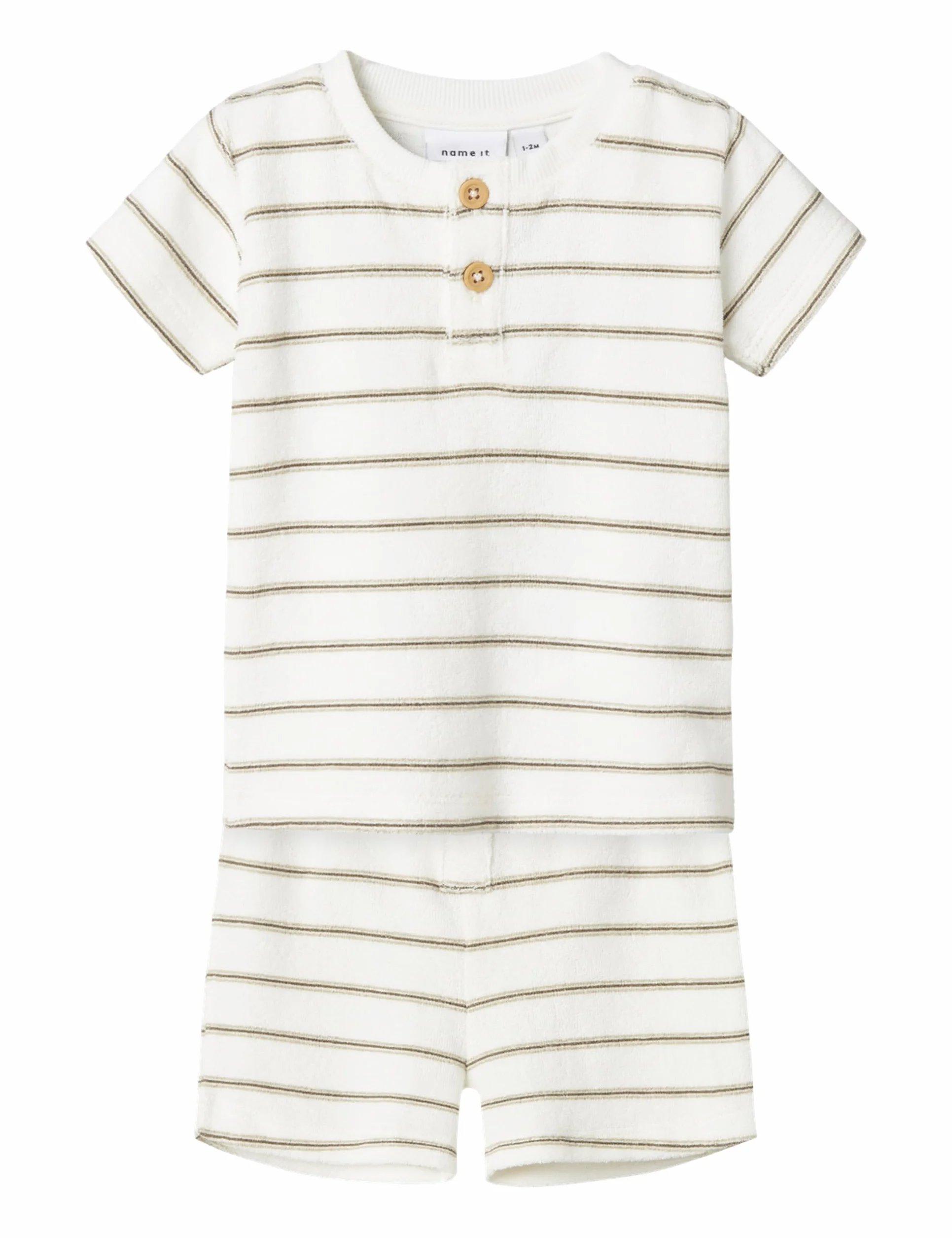 NAME IT Unisex Nbnoterry Ss Top Set Cloud Dancer 68