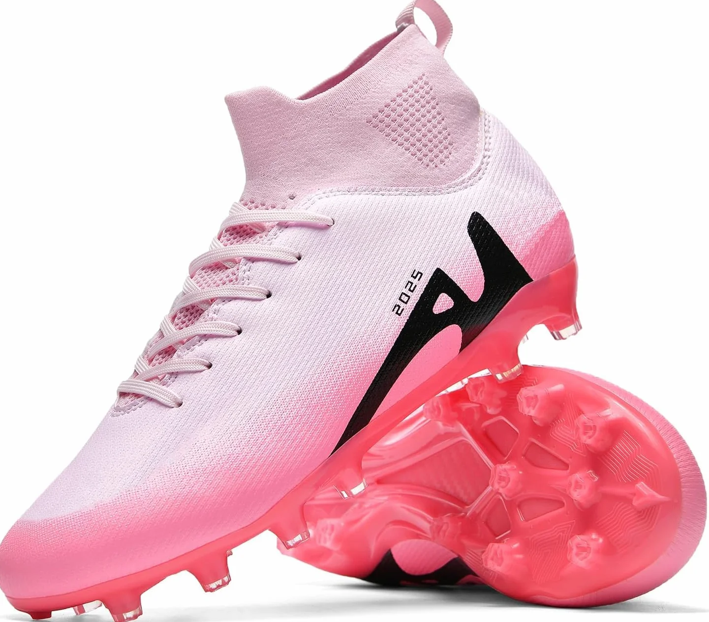 Męskie buty do piłki nożnej, z wysoką cholewką i kolcami, buty do piłki nożnej, dla dzieci, profesjonalne buty treningowe, sportowe buty piłkarskie., 38 EU