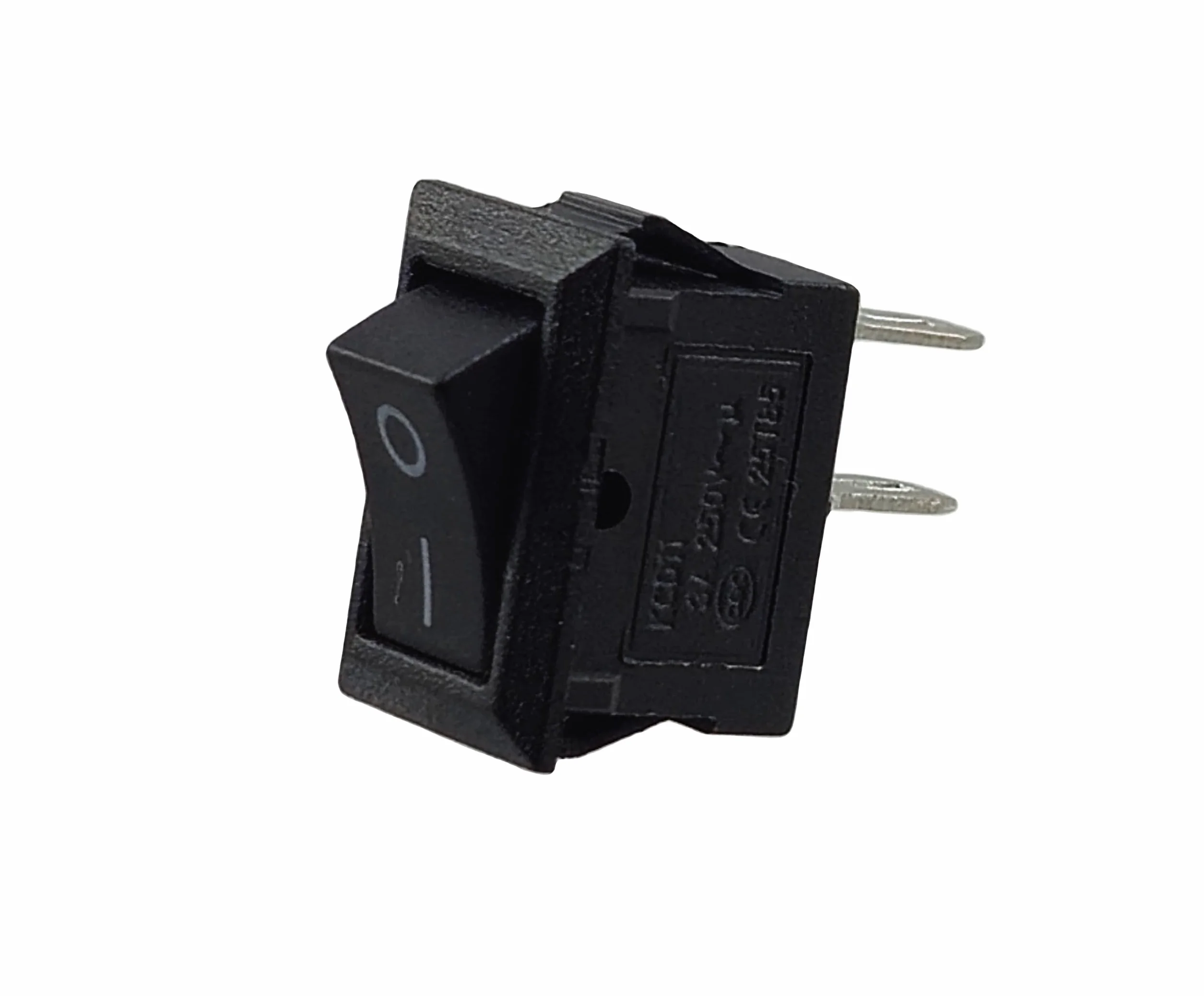 Mini przełącznik kołyskowy, wbudowany przełącznik kołyskowy, przełącznik dźwigienkowy, 250 V 3 A AC/DC, czarny, prostokątny, 9 x 13 mm, 2-biegunowy wł./wył