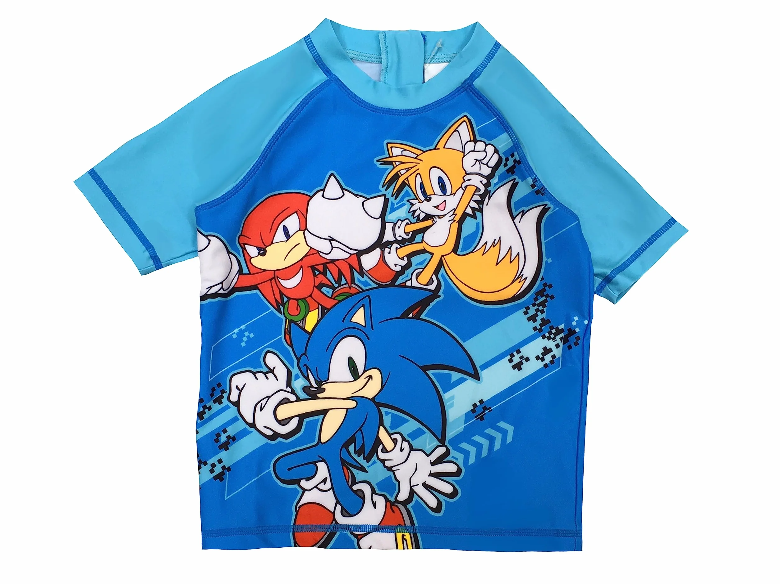 Sonic The Hedgehog, 2-częściowy zestaw kąpielowy dla chłopców, koszulka z krótkim rękawem i szorty, niebieski, wiek 2-12 lat