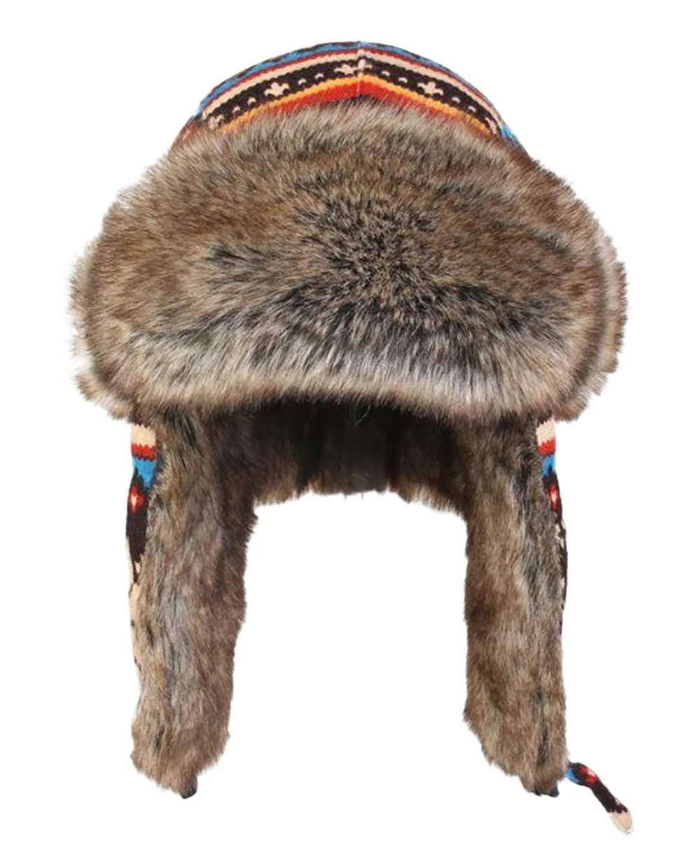 Insun Czapka zimowa, czapka lotnicza, dziergana czapka pilotka, Uschanka, rosyjska czapka nauszniki dla dorosłych i dzieci