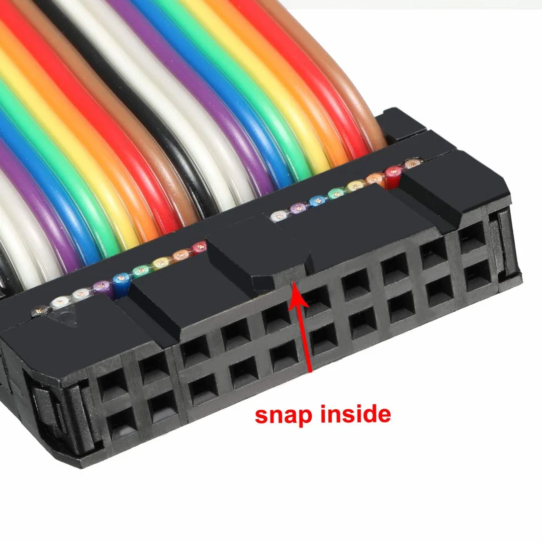 sourcing map 3 sztuki IDC 20 pin kabel płaski kolorowy tęczowy 48 cm 2,54 mm Pitch de