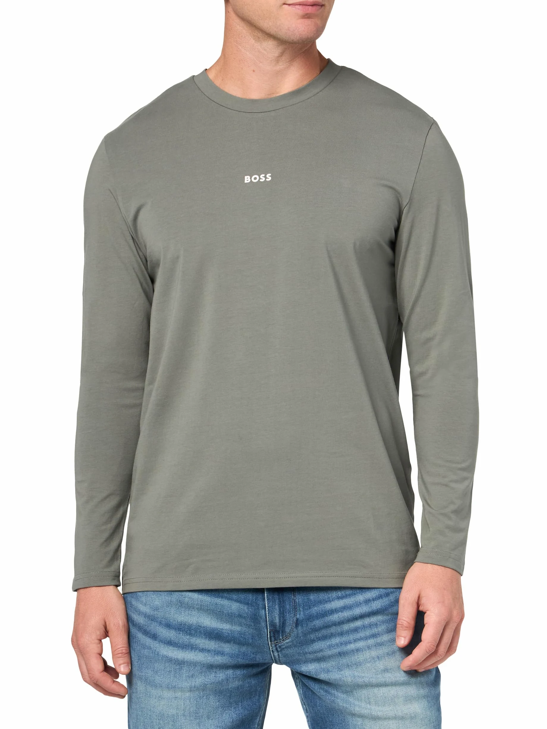 BOSS Męska koszula bawełniana z małym logo na klatce piersiowej o regularnym kroju, Fossil Grey, XXL