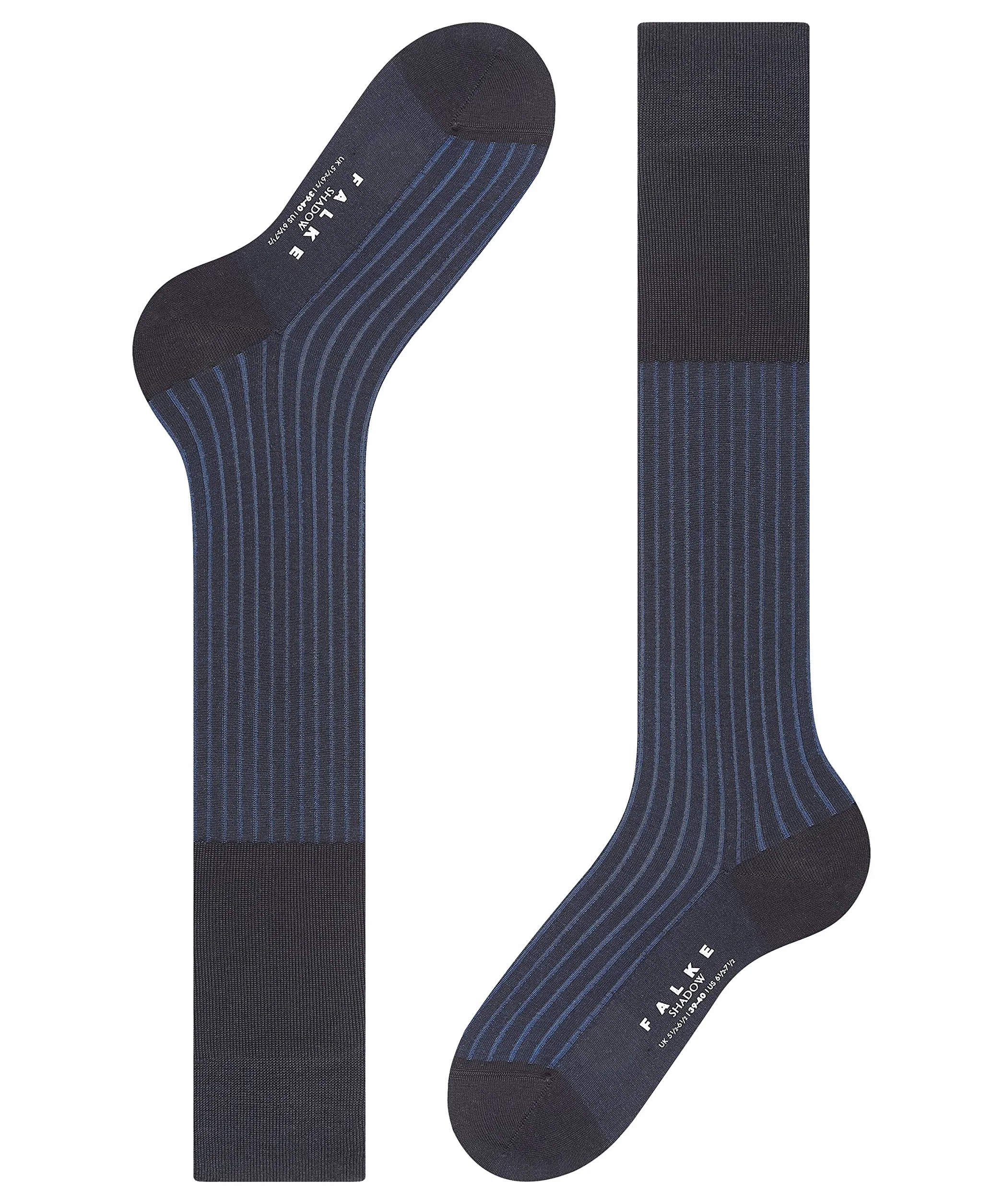 FALKE Mężczyźni Podkolanówki Shadow M Kh Bawełna długie z wzorem 1 Para, Niebieski Lupine 6360, 43-44