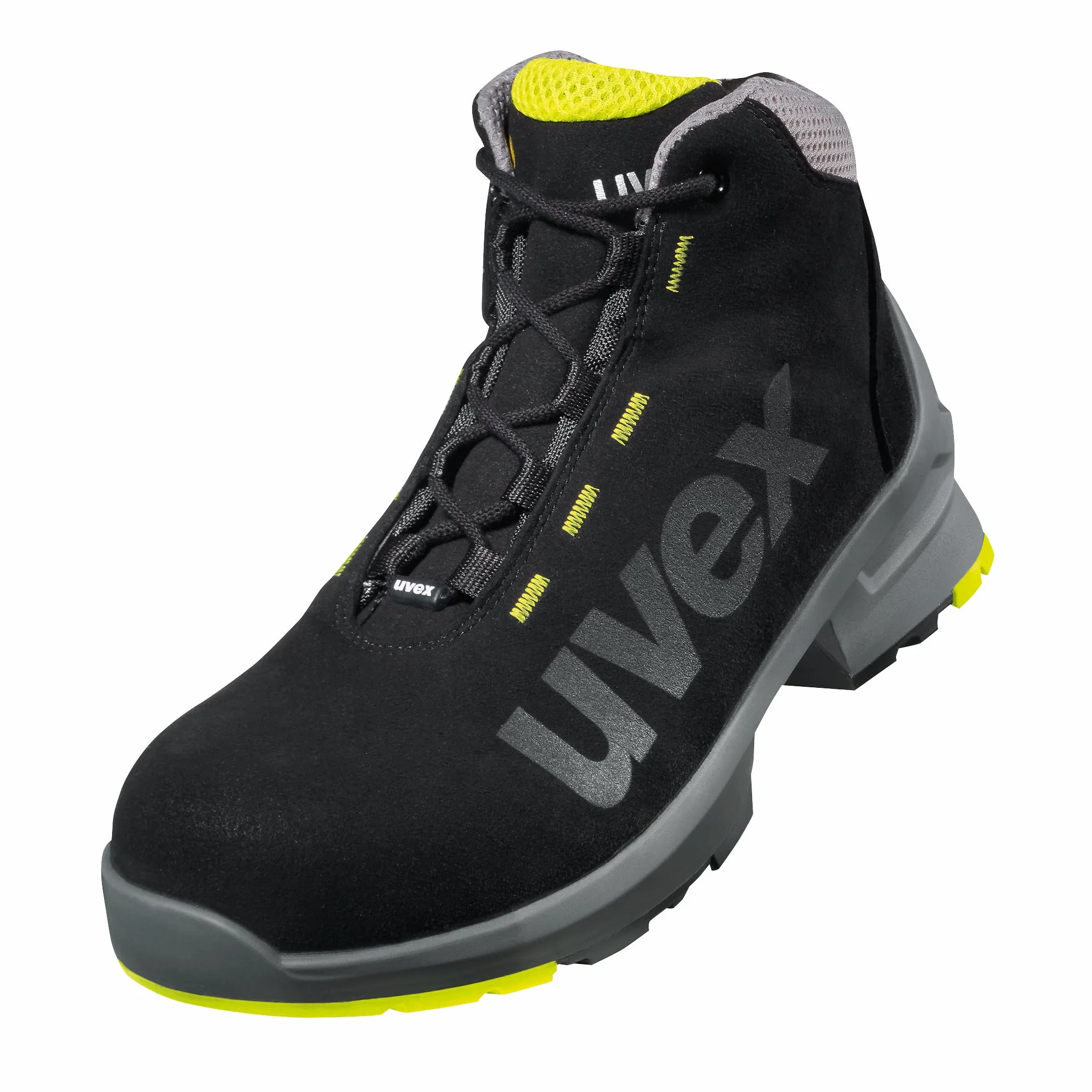 Uvex 1 x buty ochronne S2 czarno-?ó?te, buty robocze dla kobiet i m??czyzn, wodoodporne, oddychaj?ce, podeszwa ESD, rozmiar: 42