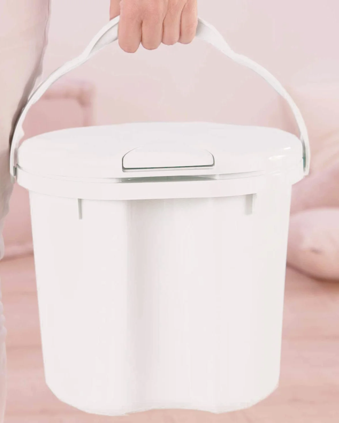 Rotho Babydesign TOP 200020210 kosz na pieluchy z pokrywką, 11 l, od 0 miesięcy, półprzezroczysty różowy, 11 l