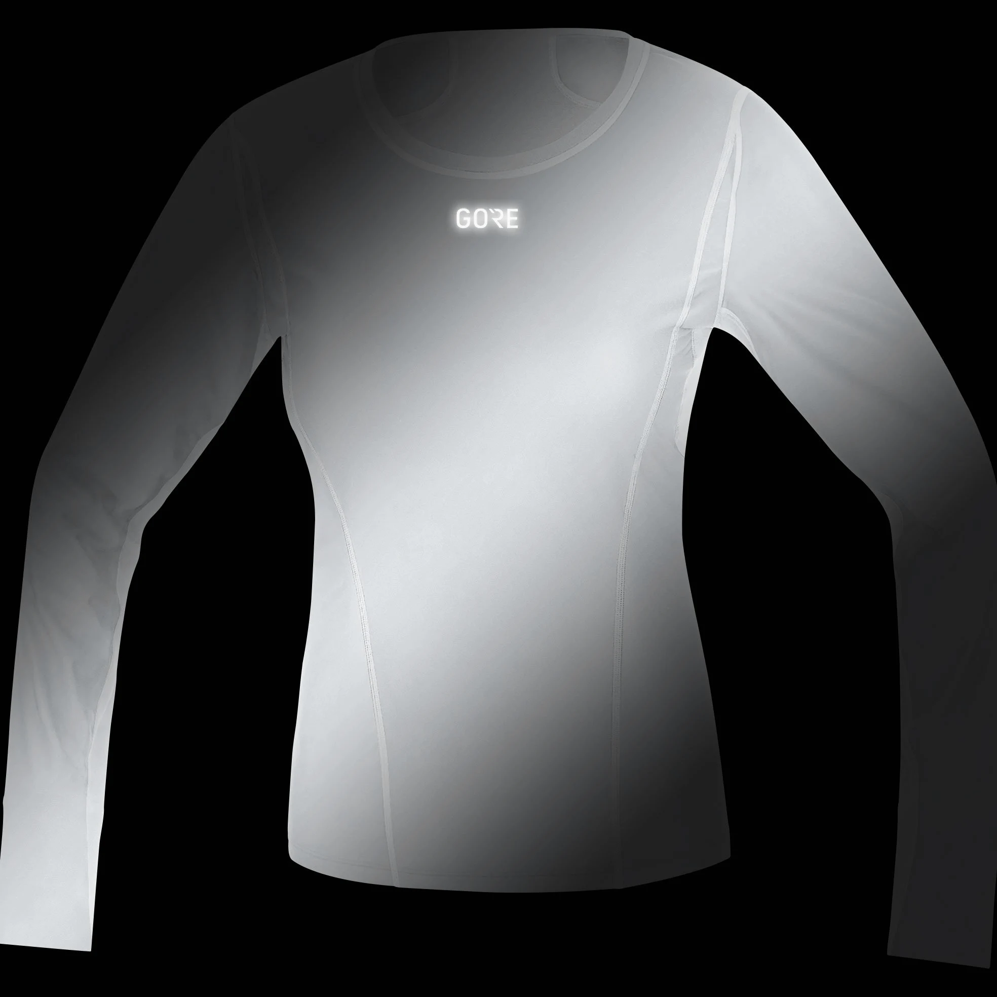 GORE WEAR Koszulka wiatroszczelna z długim rękawem damska, Multisport, GORE WINDSTOPPER, 36, Jasnoszary/Biały